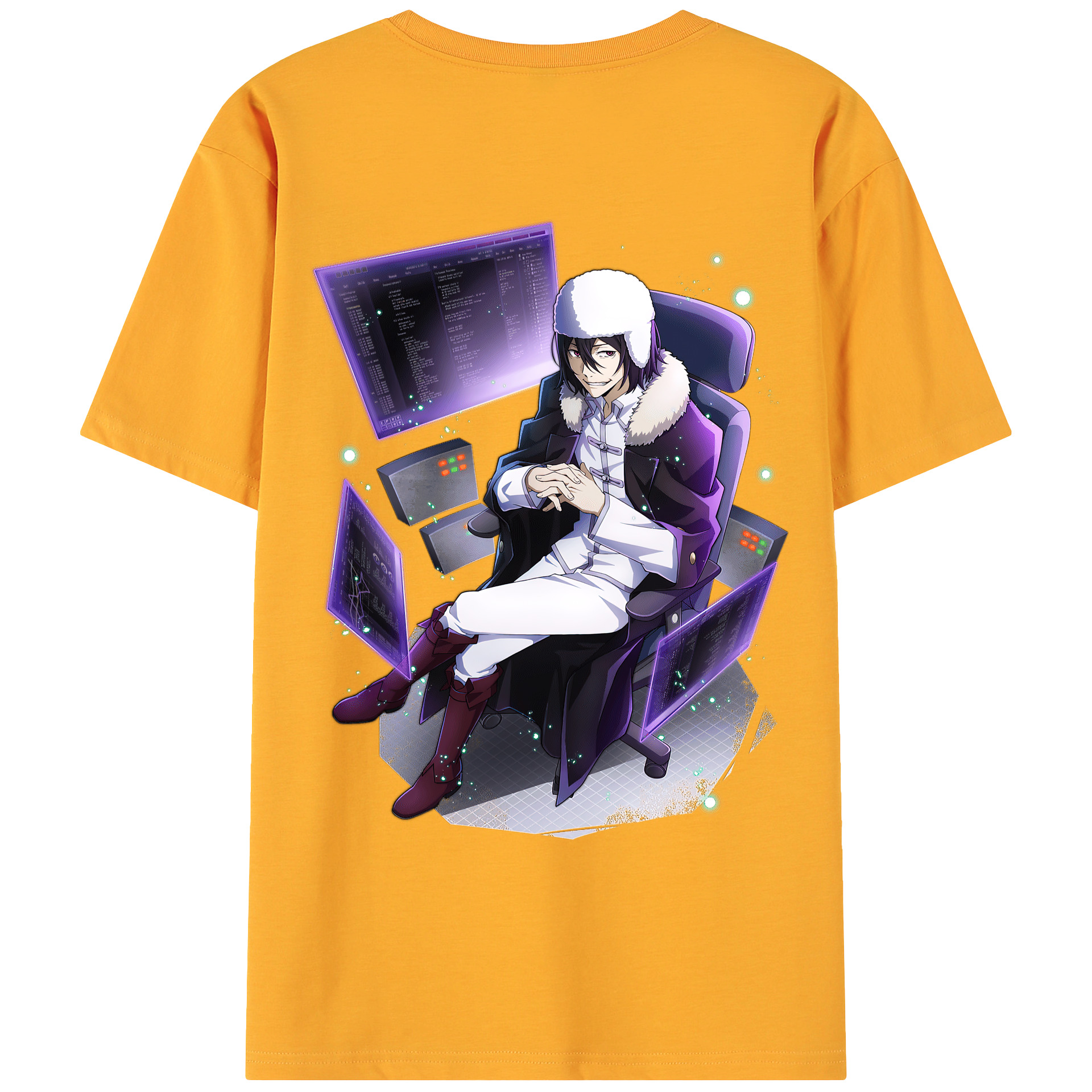 （画像用） 文豪ストレイドッグス Bungo Stray Dogs 綿100％ メンズ半袖Tシャツ（バックプリント） 通気性