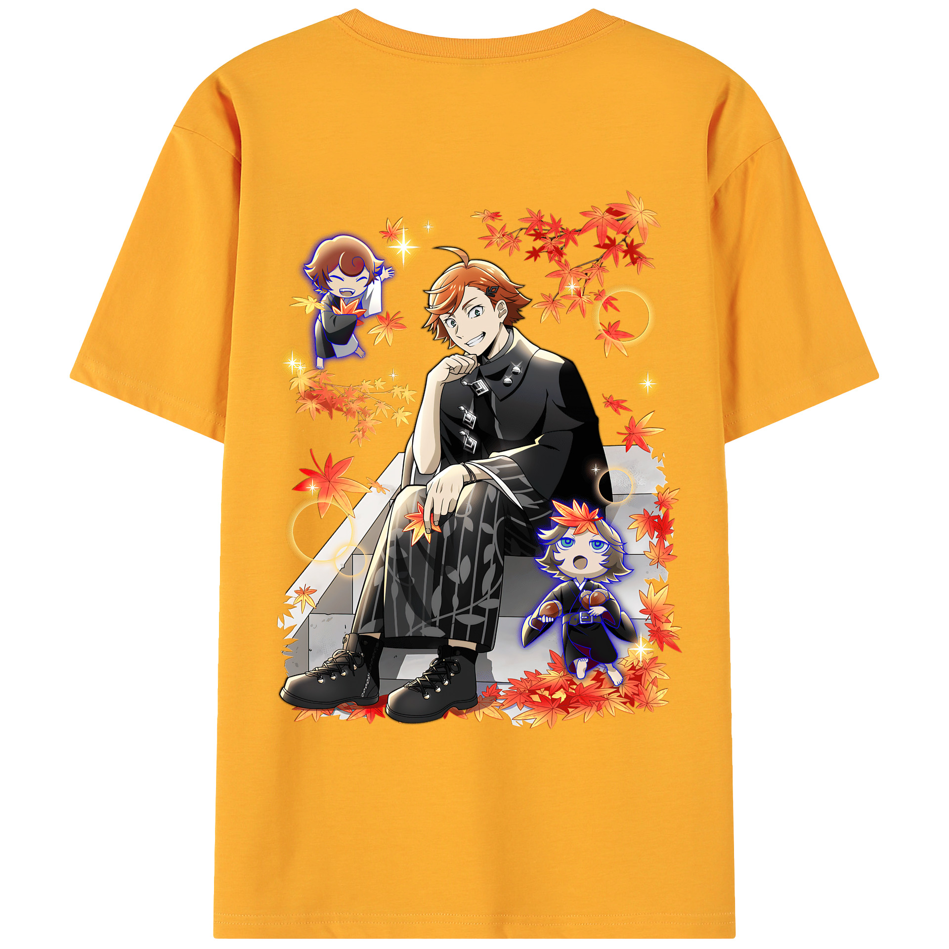 （画像用） 文豪ストレイドッグス Bungo Stray Dogs 綿100％ メンズ半袖Tシャツ（バックプリント） 通気性