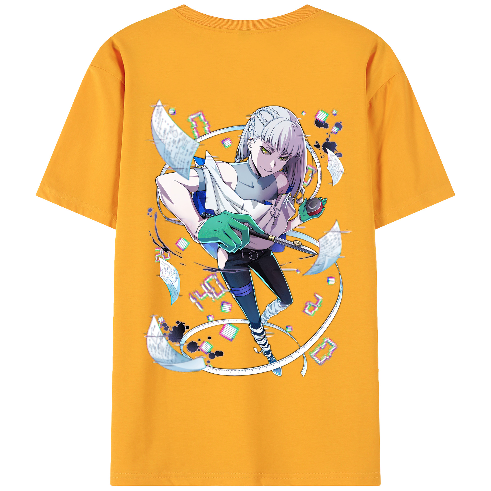 （画像用） 文豪ストレイドッグス Bungo Stray Dogs 綿100％ メンズ半袖Tシャツ（バックプリント） 通気性