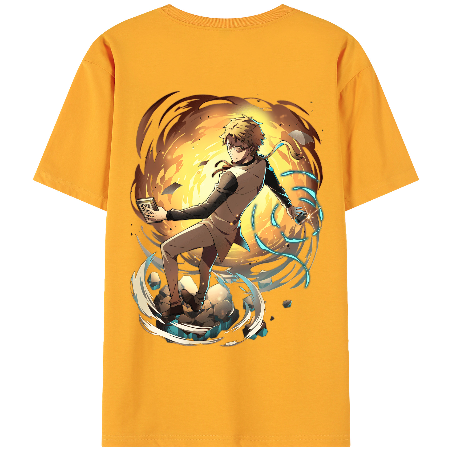 （画像用） 文豪ストレイドッグス Bungo Stray Dogs 綿100％ メンズ半袖Tシャツ（バックプリント） 通気性