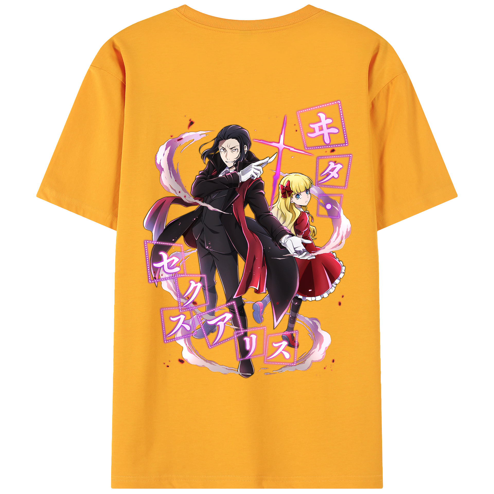 （画像用） 文豪ストレイドッグス Bungo Stray Dogs 綿100％ メンズ半袖Tシャツ（バックプリント） 通気性