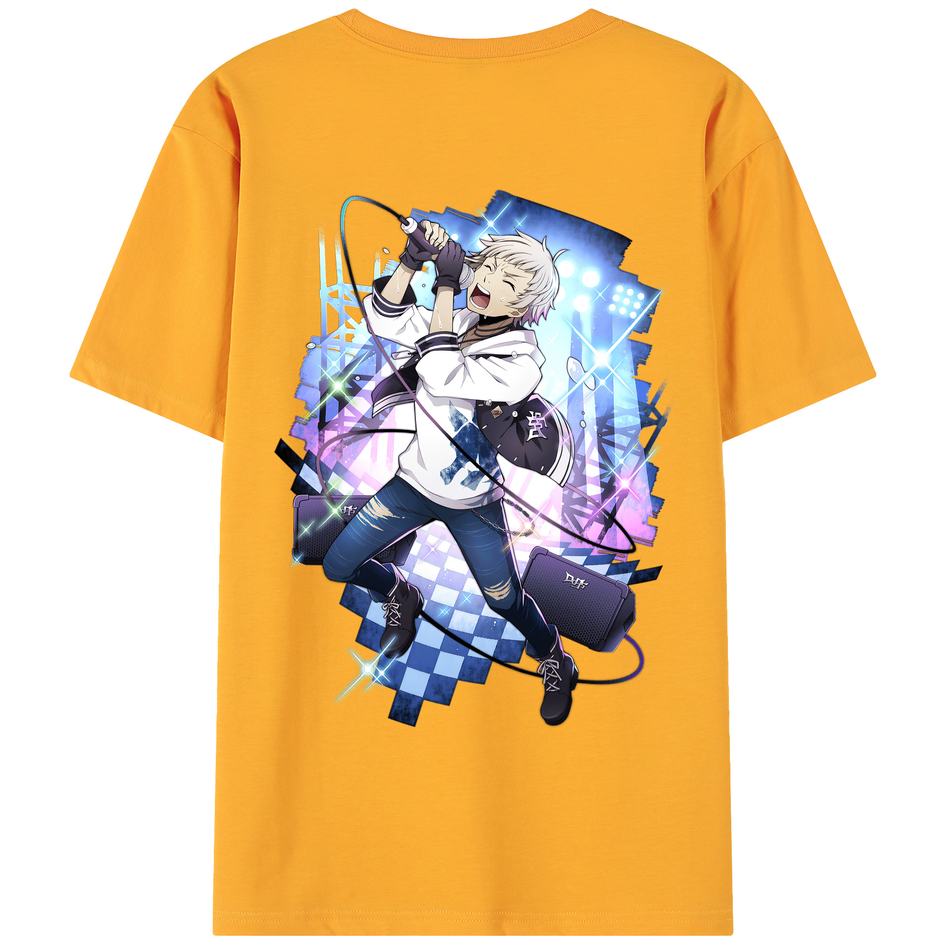 （画像用） 文豪ストレイドッグス Bungo Stray Dogs 綿100％ メンズ半袖Tシャツ（バックプリント） 通気性