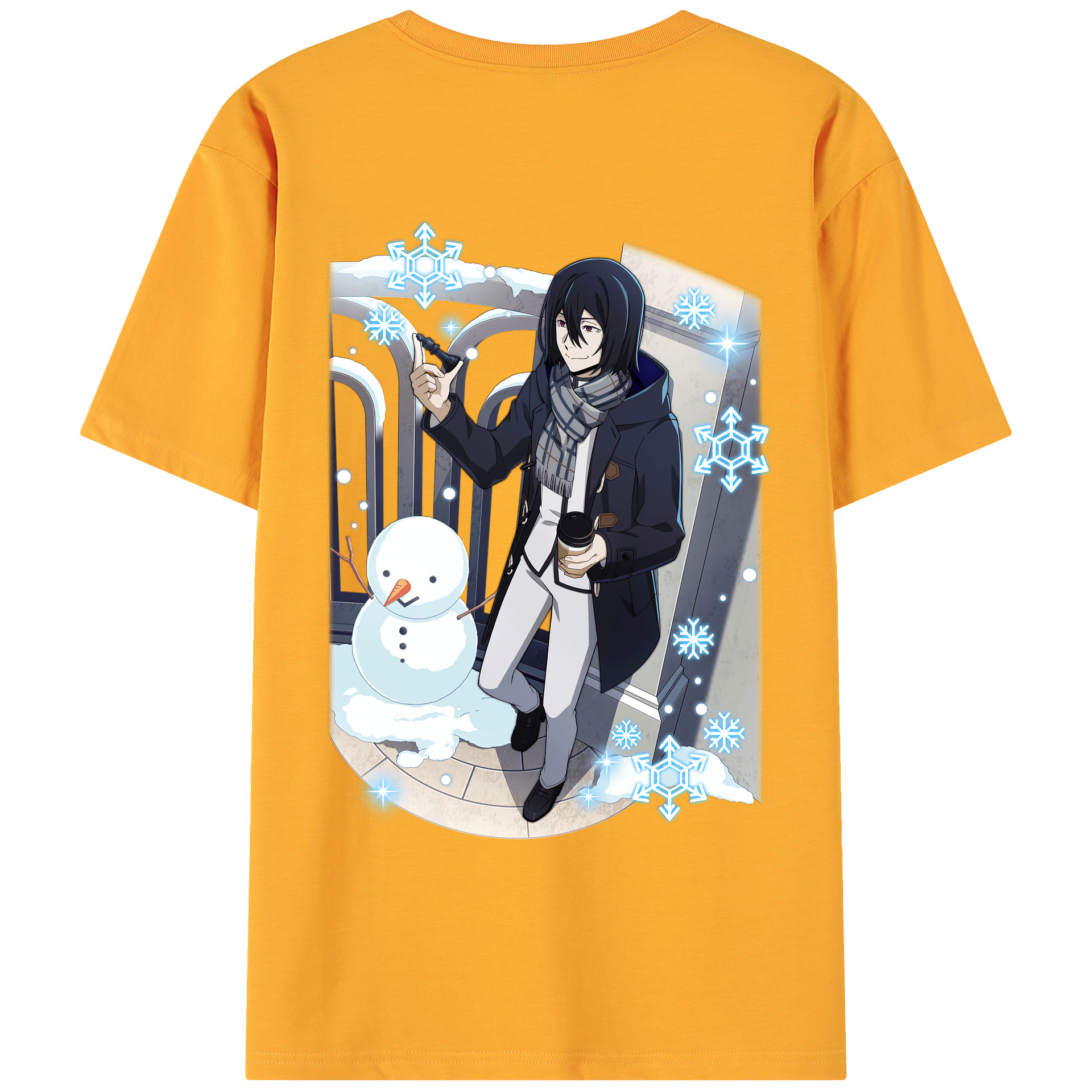 （画像用） 文豪ストレイドッグス Bungo Stray Dogs 綿100％ メンズ半袖Tシャツ（バックプリント） 通気性