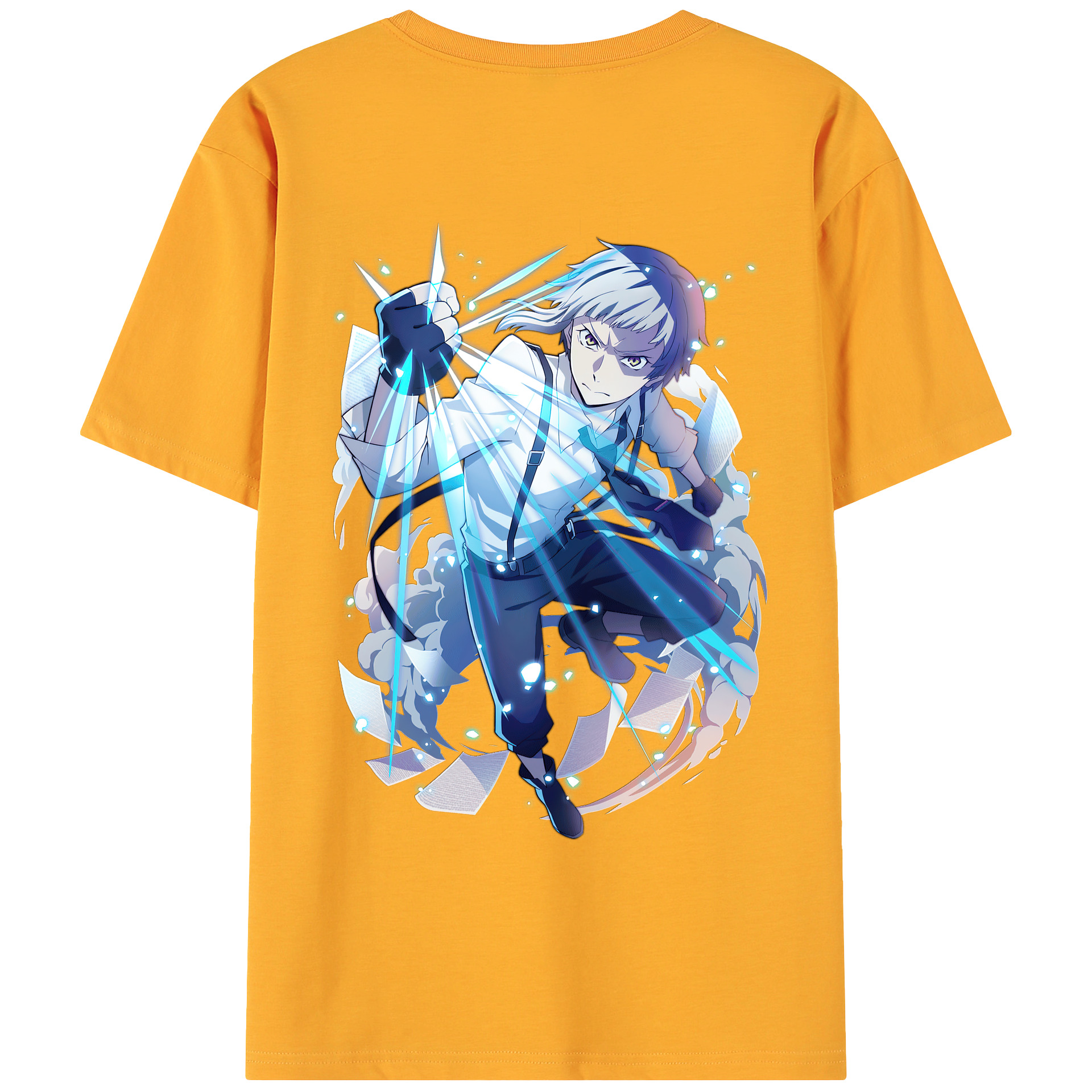 （画像用） 文豪ストレイドッグス Bungo Stray Dogs 綿100％ メンズ半袖Tシャツ（バックプリント） 通気性