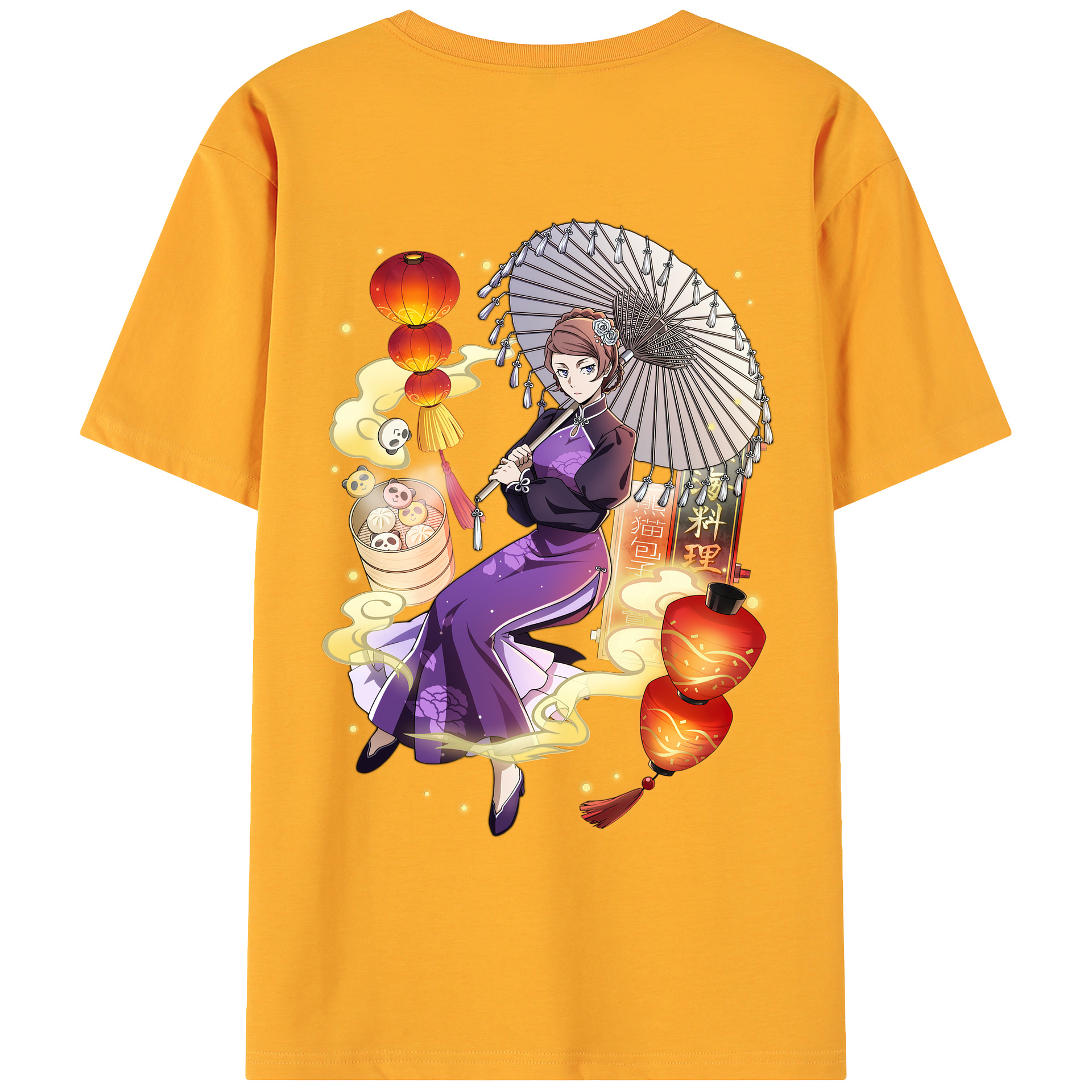 （画像用） 文豪ストレイドッグス Bungo Stray Dogs 綿100％ メンズ半袖Tシャツ（バックプリント） 通気性