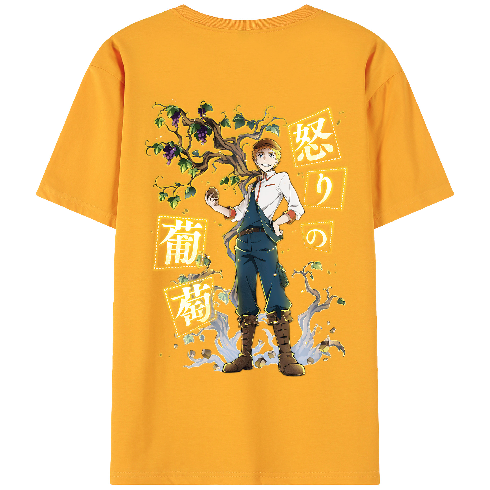 （画像用） 文豪ストレイドッグス Bungo Stray Dogs 綿100％ メンズ半袖Tシャツ（バックプリント） 通気性