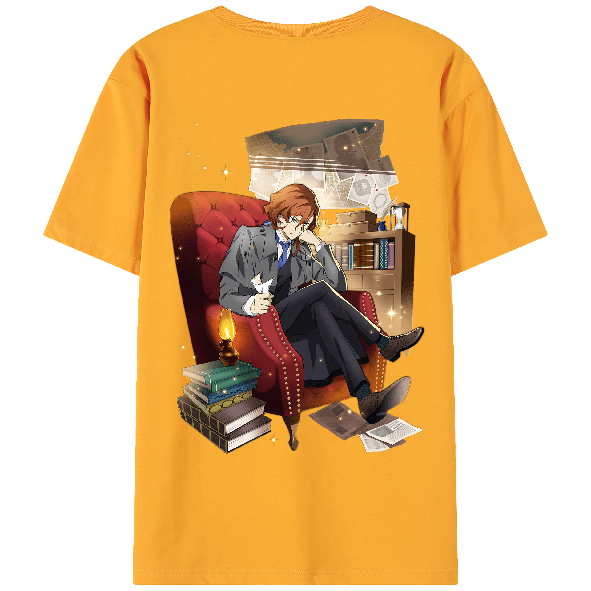 （画像用） 文豪ストレイドッグス Bungo Stray Dogs 綿100％ メンズ半袖Tシャツ（バックプリント） 通気性