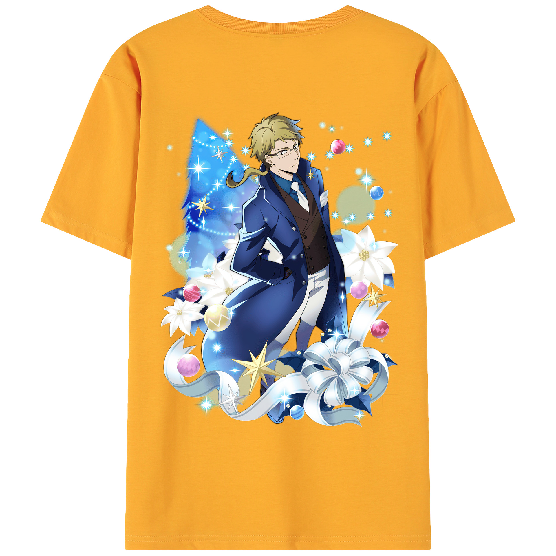 （画像用） 文豪ストレイドッグス Bungo Stray Dogs 綿100％ メンズ半袖Tシャツ（バックプリント） 通気性