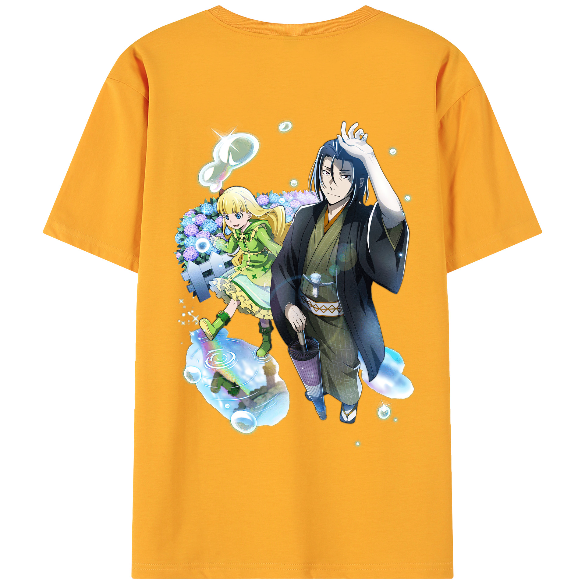 （画像用） 文豪ストレイドッグス Bungo Stray Dogs 綿100％ メンズ半袖Tシャツ（バックプリント） 通気性