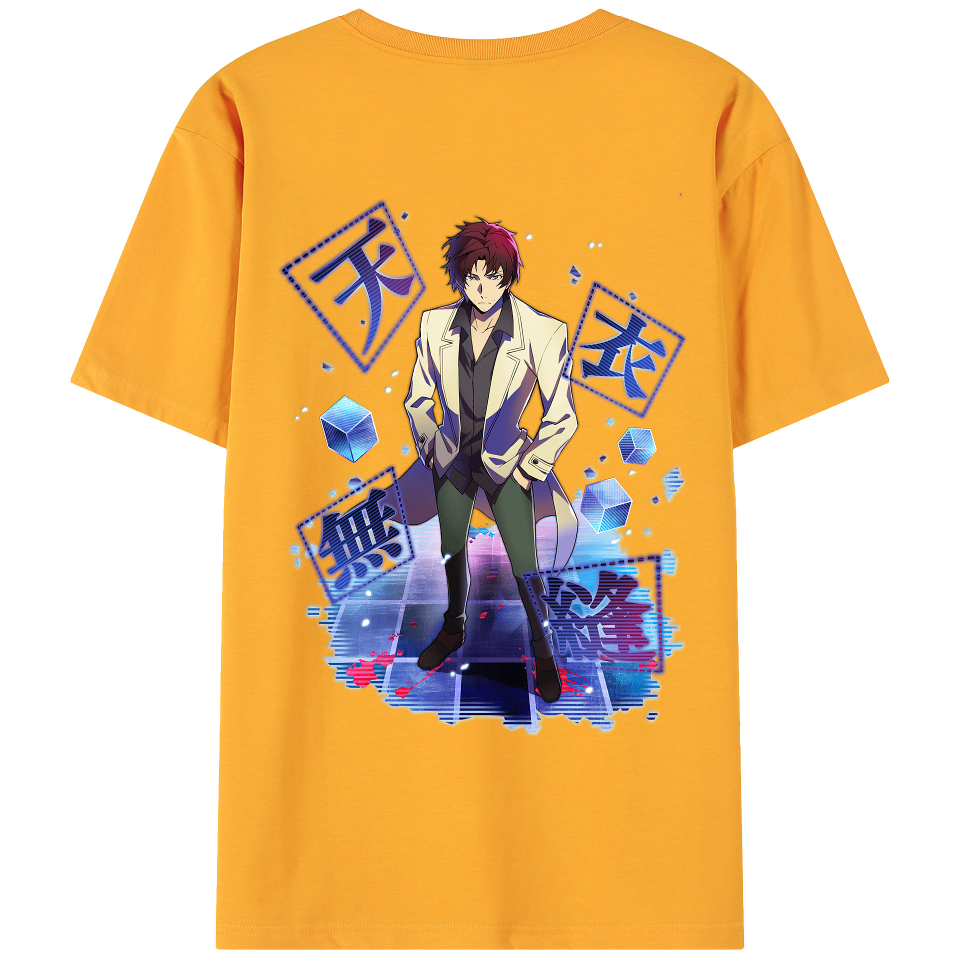 （画像用） 文豪ストレイドッグス Bungo Stray Dogs 綿100％ メンズ半袖Tシャツ（バックプリント） 通気性