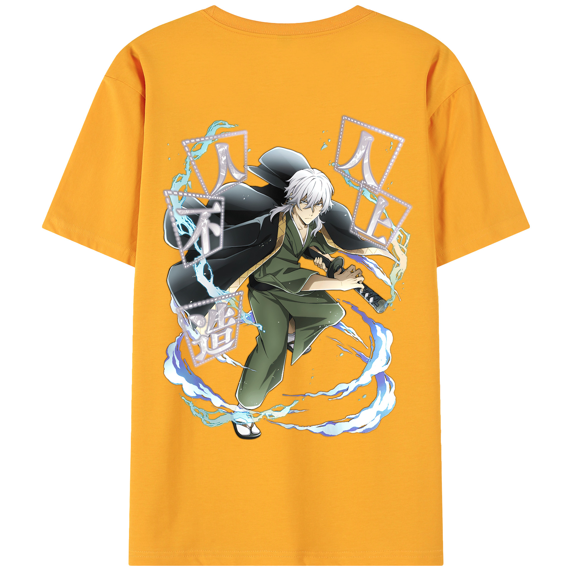 （画像用） 文豪ストレイドッグス Bungo Stray Dogs 綿100％ メンズ半袖Tシャツ（バックプリント） 通気性
