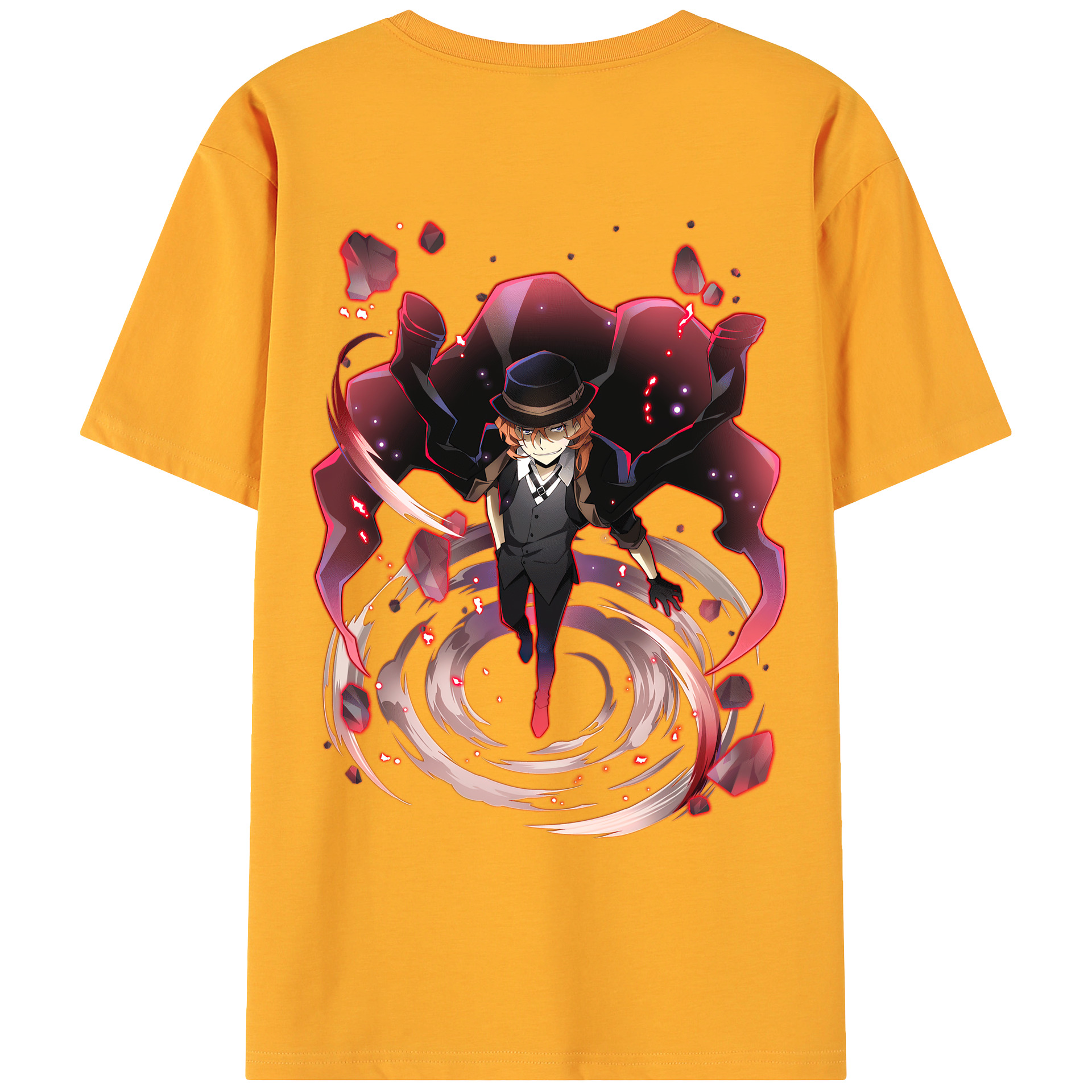 （画像用） 文豪ストレイドッグス Bungo Stray Dogs 綿100％ メンズ半袖Tシャツ（バックプリント） 通気性