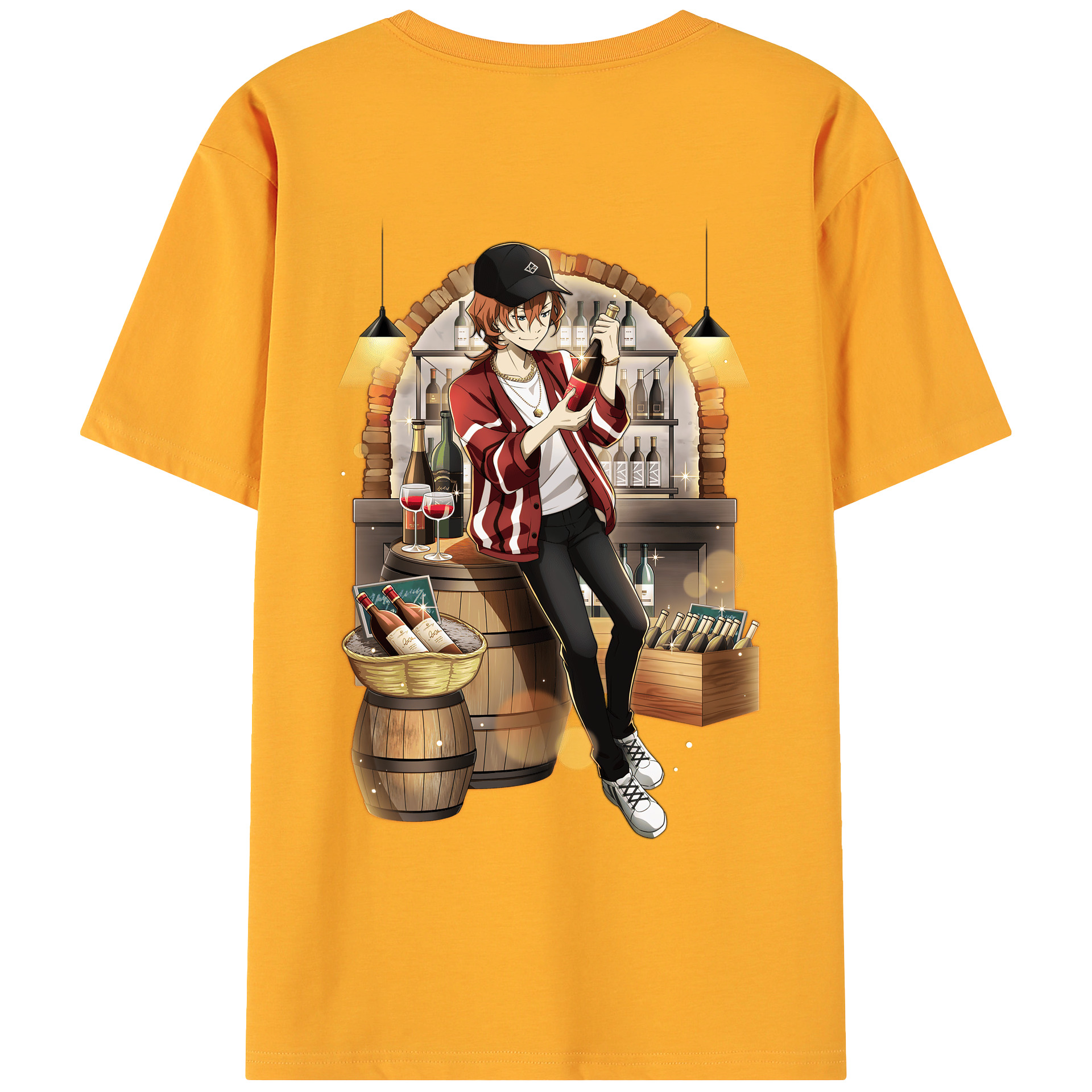 （画像用） 文豪ストレイドッグス Bungo Stray Dogs 綿100％ メンズ半袖Tシャツ（バックプリント） 通気性
