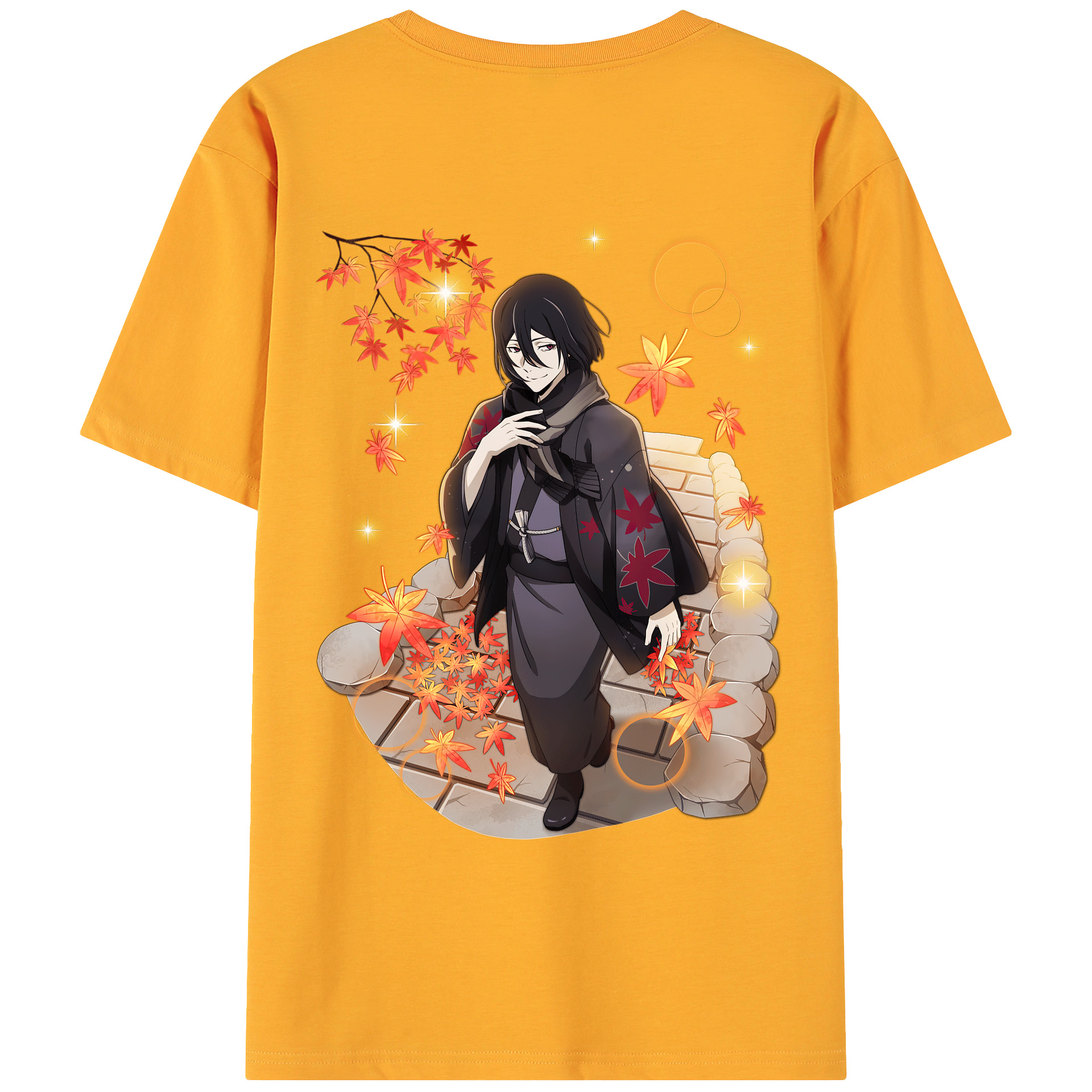 （画像用） 文豪ストレイドッグス Bungo Stray Dogs 綿100％ メンズ半袖Tシャツ（バックプリント） 通気性