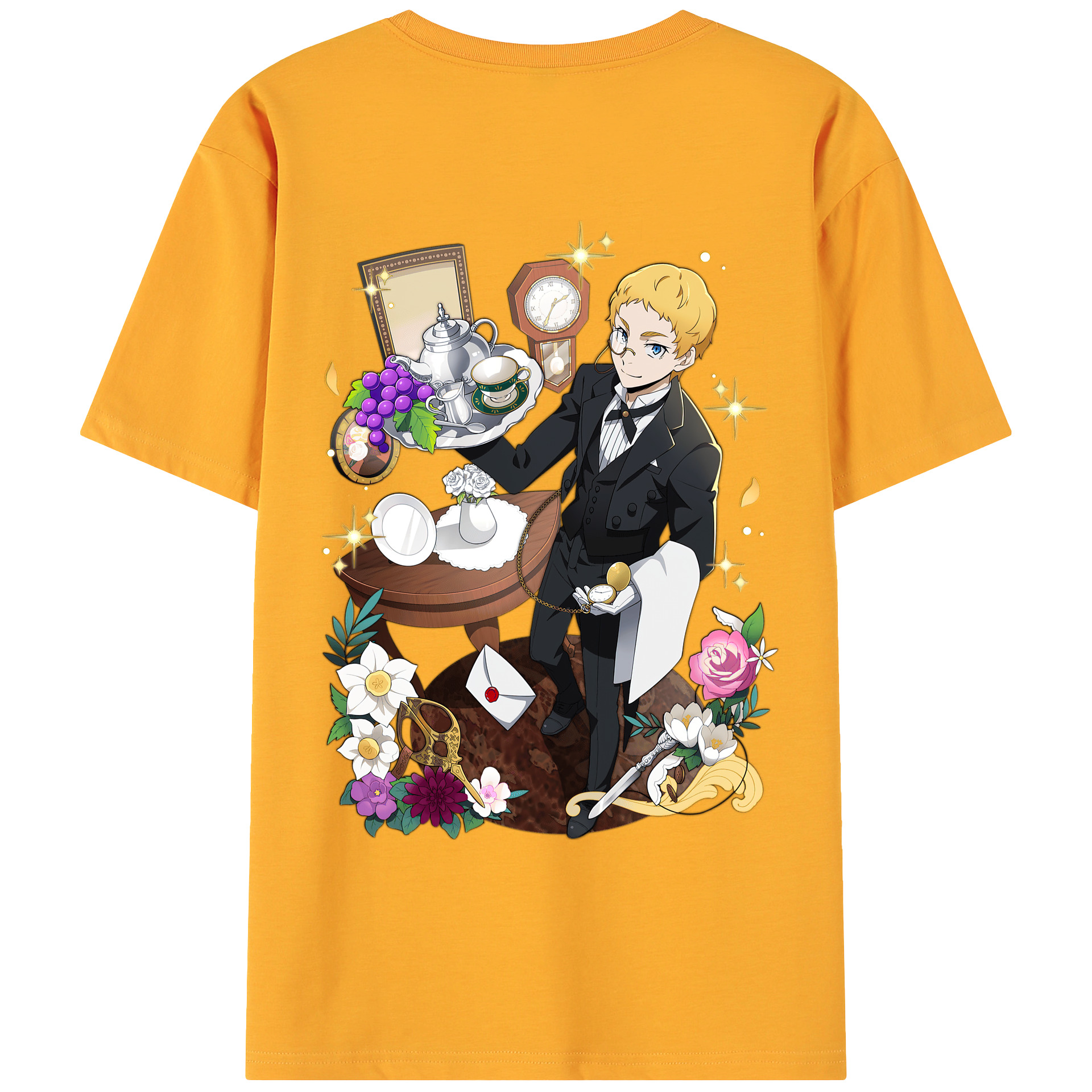 （画像用） 文豪ストレイドッグス Bungo Stray Dogs 綿100％ メンズ半袖Tシャツ（バックプリント） 通気性