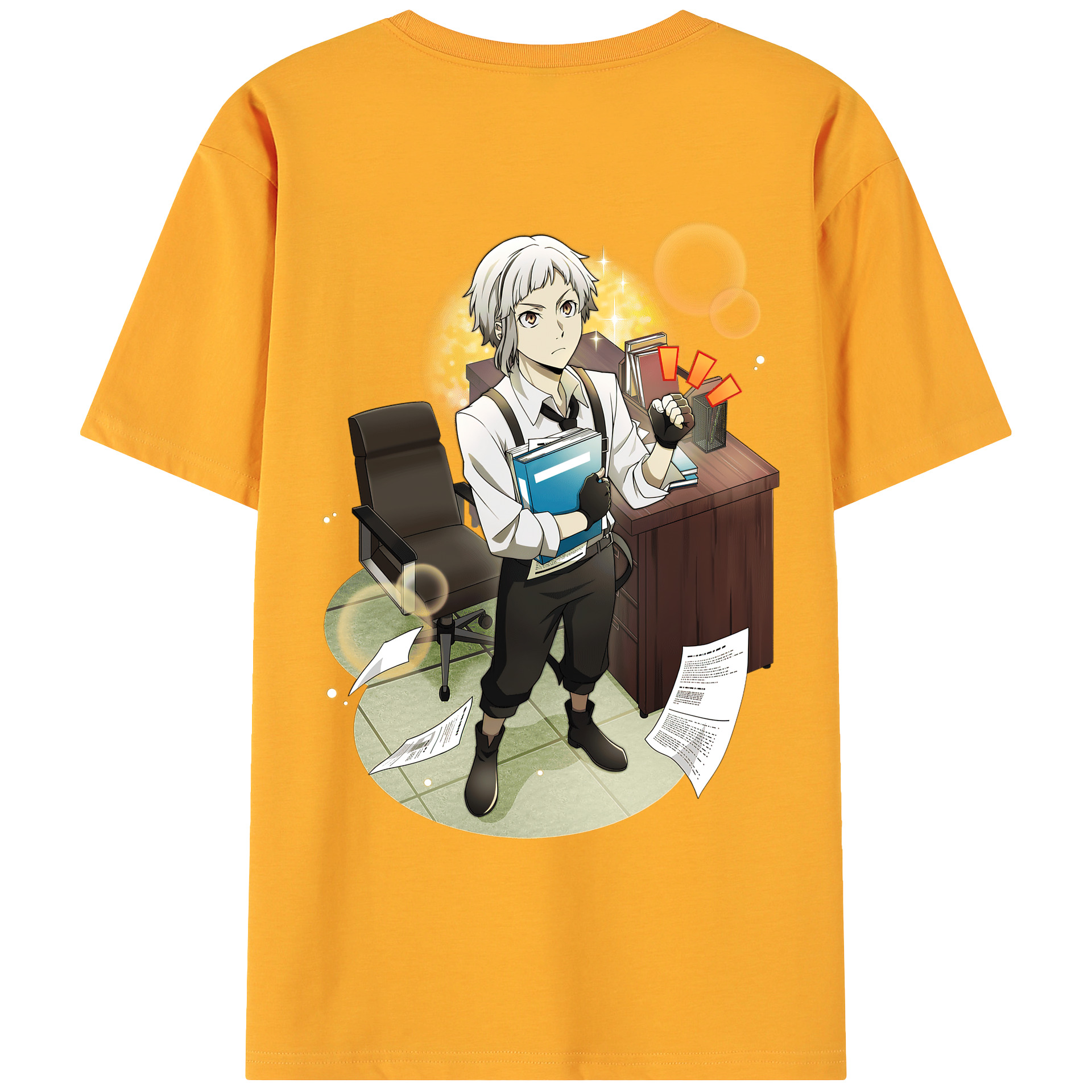 （画像用） 文豪ストレイドッグス Bungo Stray Dogs 綿100％ メンズ半袖Tシャツ（バックプリント） 通気性
