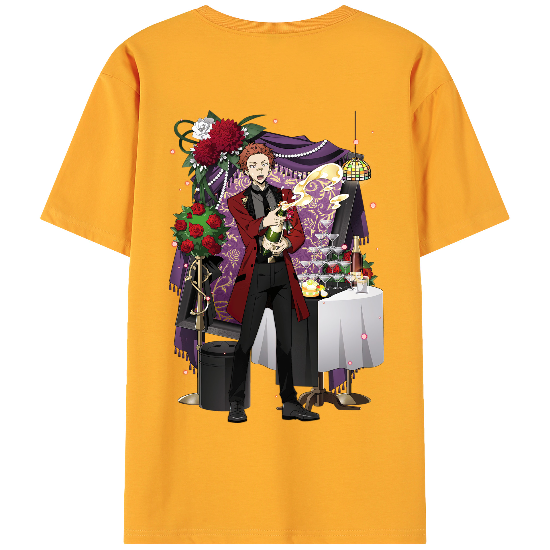 （画像用） 文豪ストレイドッグス Bungo Stray Dogs 綿100％ メンズ半袖Tシャツ（バックプリント） 通気性