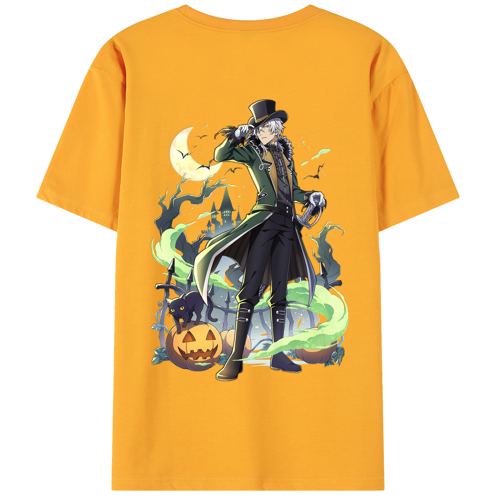 （画像用） 文豪ストレイドッグス Bungo Stray Dogs 綿100％ メンズ半袖Tシャツ（バックプリント） 通気性