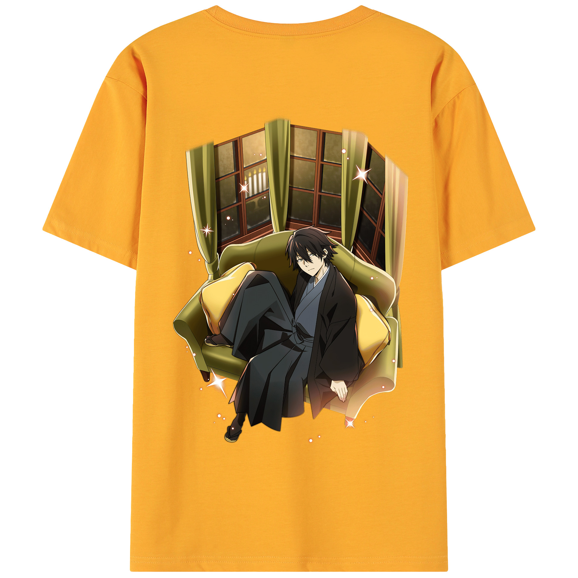 （画像用） 文豪ストレイドッグス Bungo Stray Dogs 綿100％ メンズ半袖Tシャツ（バックプリント） 通気性