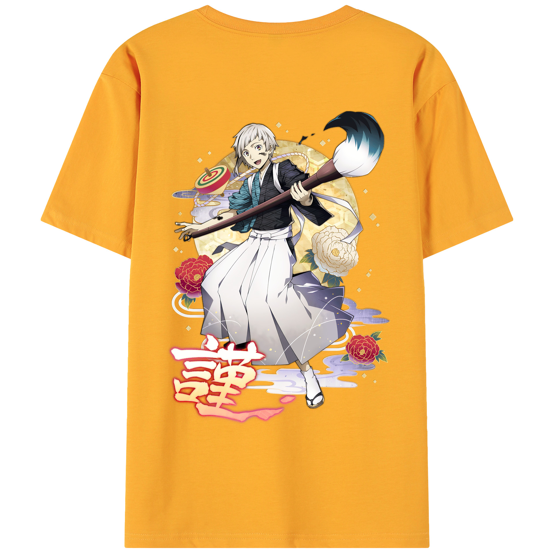 （画像用） 文豪ストレイドッグス Bungo Stray Dogs 綿100％ メンズ半袖Tシャツ（バックプリント） 通気性