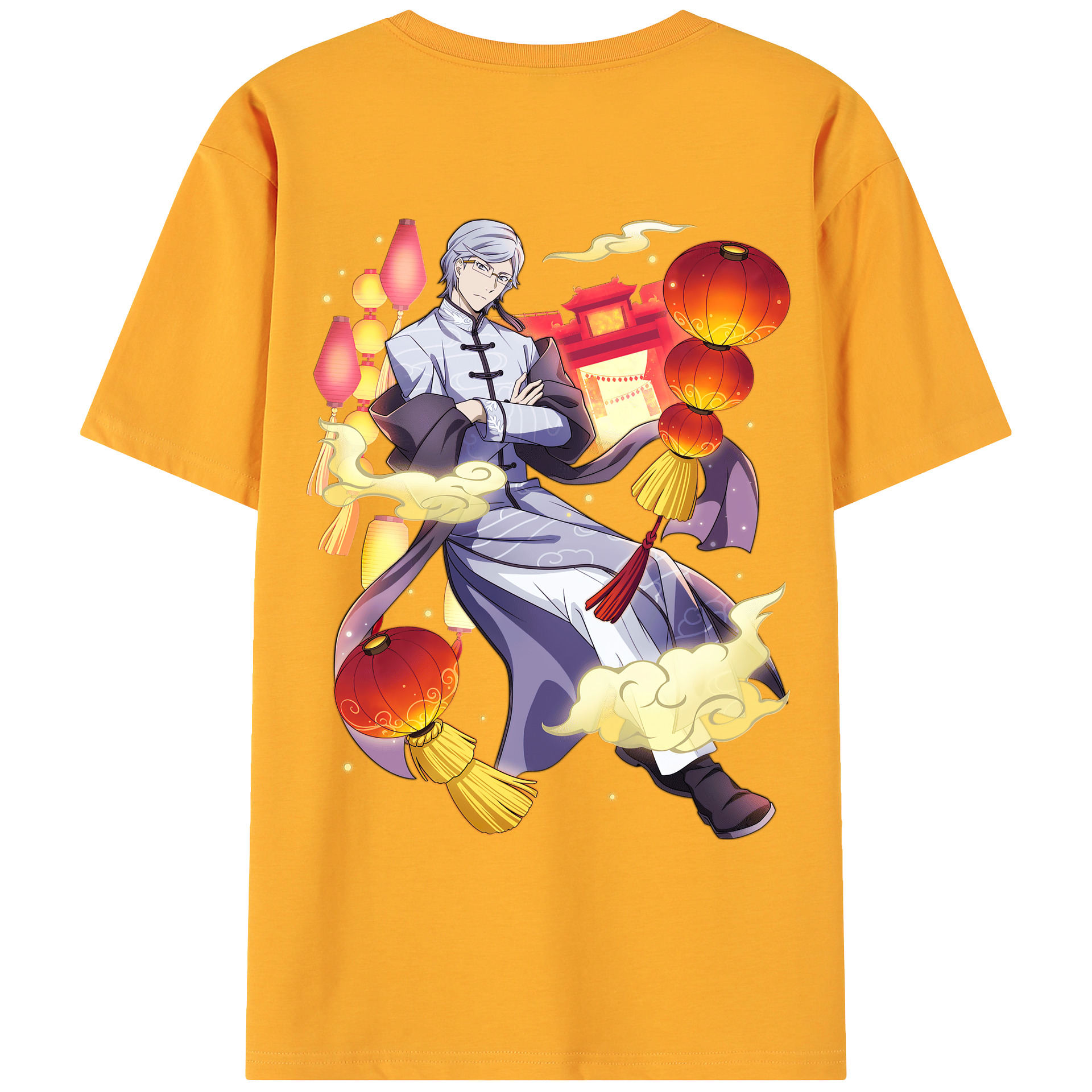 （画像用） 文豪ストレイドッグス Bungo Stray Dogs 綿100％ メンズ半袖Tシャツ（バックプリント） 通気性