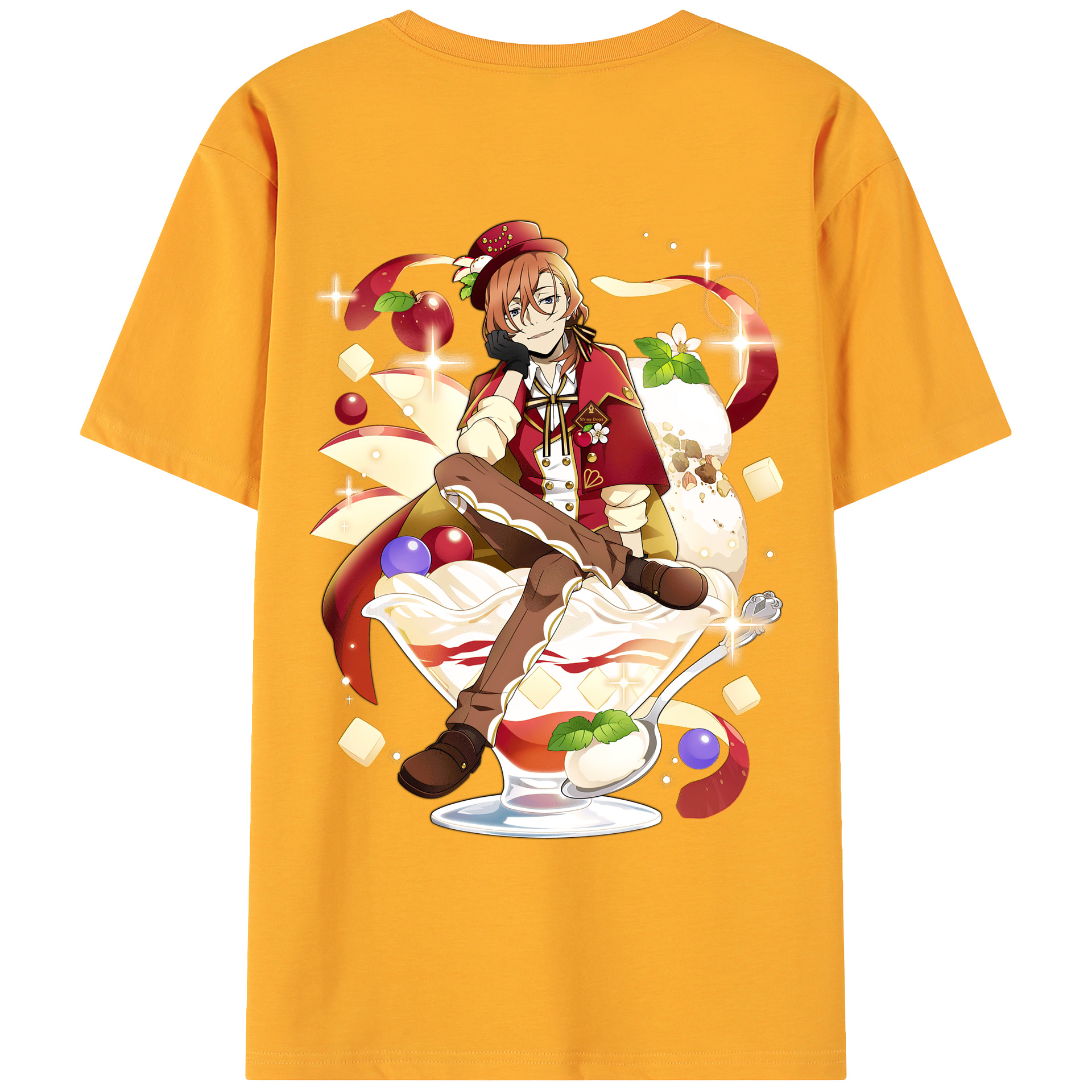 （画像用） 文豪ストレイドッグス Bungo Stray Dogs 綿100％ メンズ半袖Tシャツ（バックプリント） 通気性