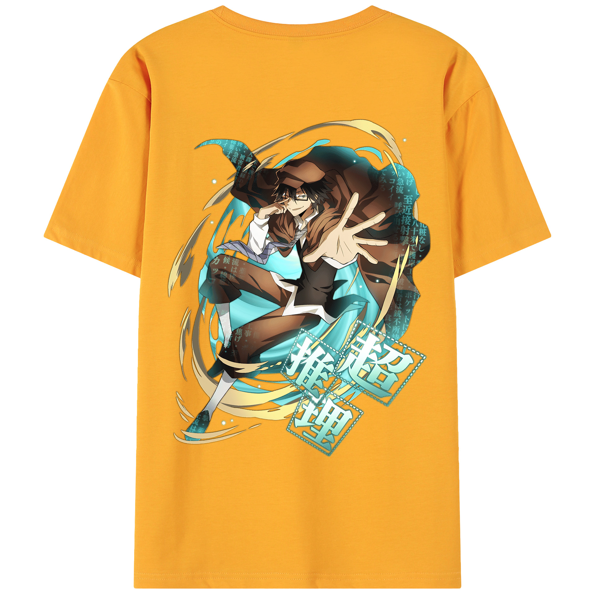 （画像用） 文豪ストレイドッグス Bungo Stray Dogs 綿100％ メンズ半袖Tシャツ（バックプリント） 通気性