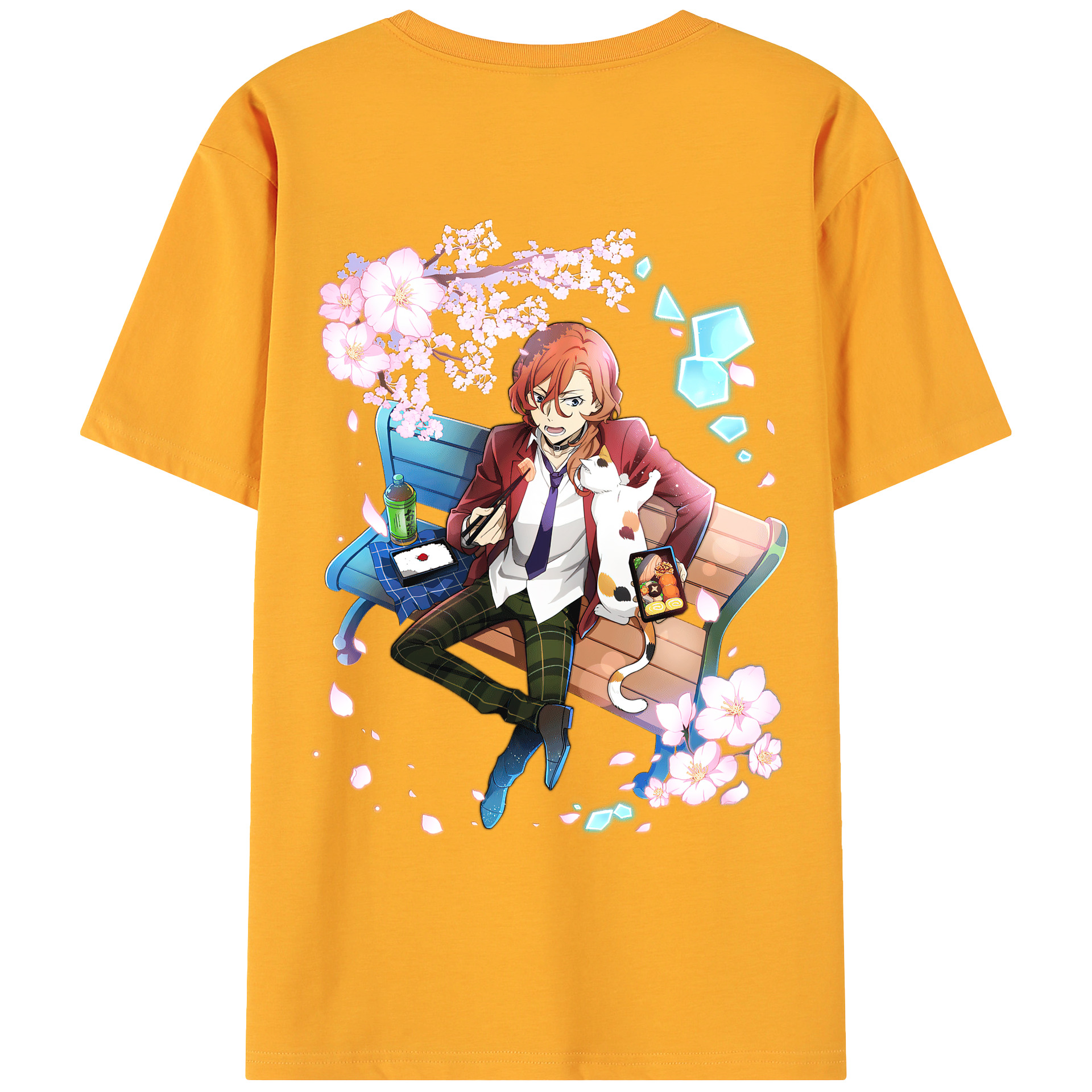 （画像用） 文豪ストレイドッグス Bungo Stray Dogs 綿100％ メンズ半袖Tシャツ（バックプリント） 通気性