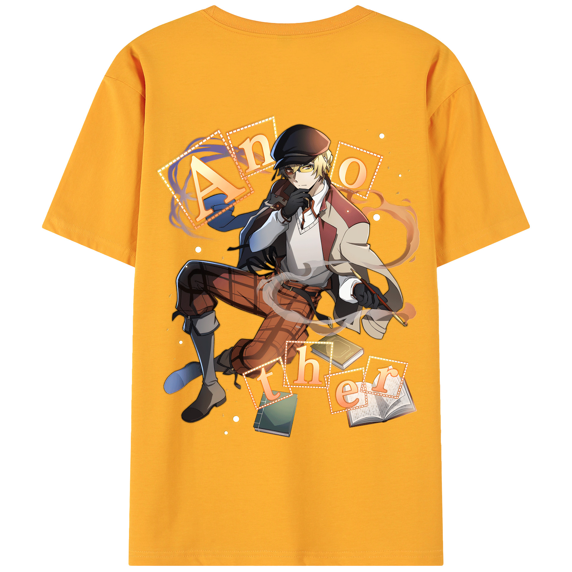 （画像用） 文豪ストレイドッグス Bungo Stray Dogs 綿100％ メンズ半袖Tシャツ（バックプリント） 通気性