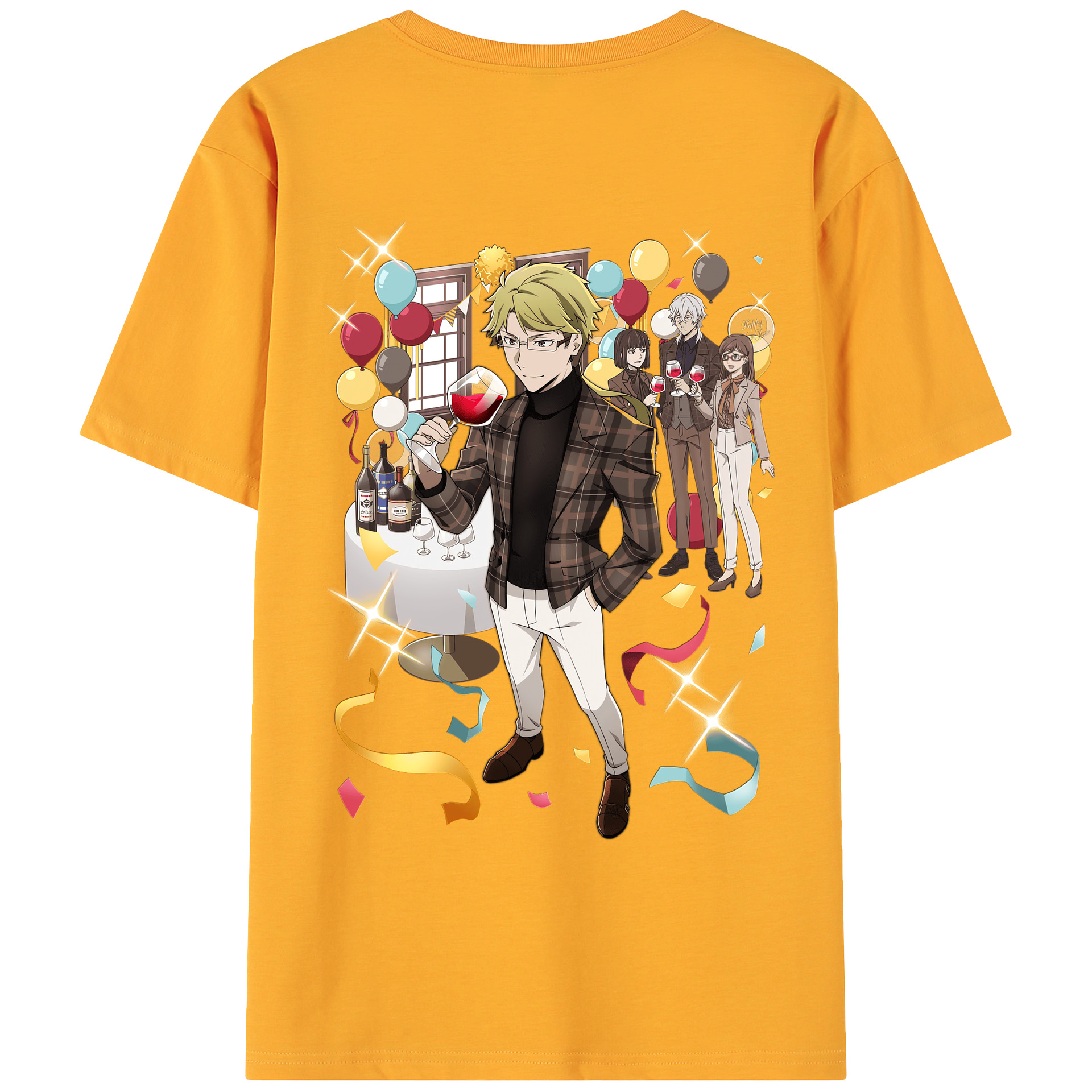 （画像用） 文豪ストレイドッグス Bungo Stray Dogs 綿100％ メンズ半袖Tシャツ（バックプリント） 通気性