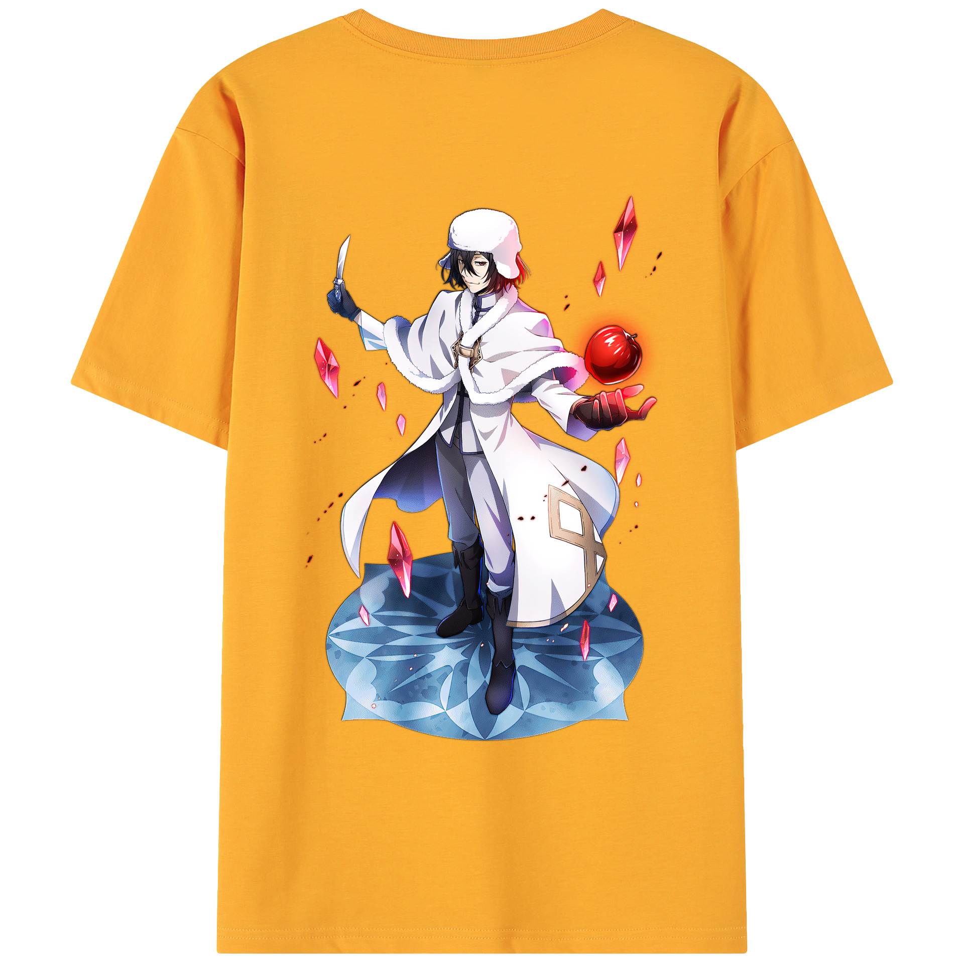 （画像用） 文豪ストレイドッグス Bungo Stray Dogs 綿100％ メンズ半袖Tシャツ（バックプリント） 通気性