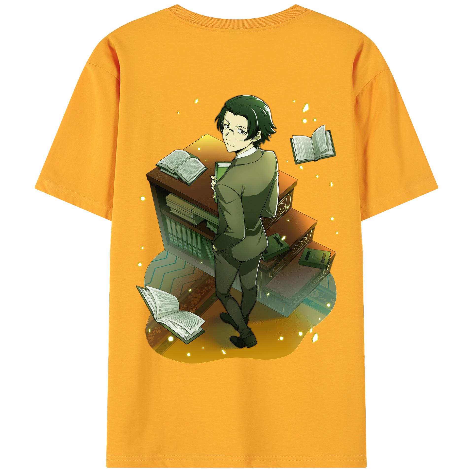 （画像用） 文豪ストレイドッグス Bungo Stray Dogs 綿100％ メンズ半袖Tシャツ（バックプリント） 通気性