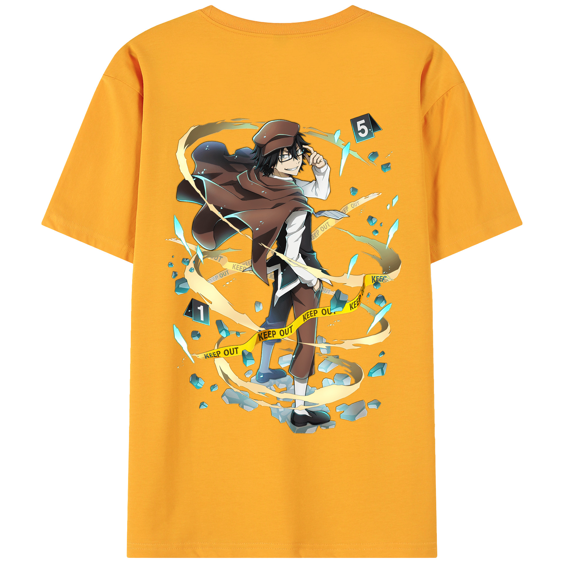 （画像用） 文豪ストレイドッグス Bungo Stray Dogs 綿100％ メンズ半袖Tシャツ（バックプリント） 通気性