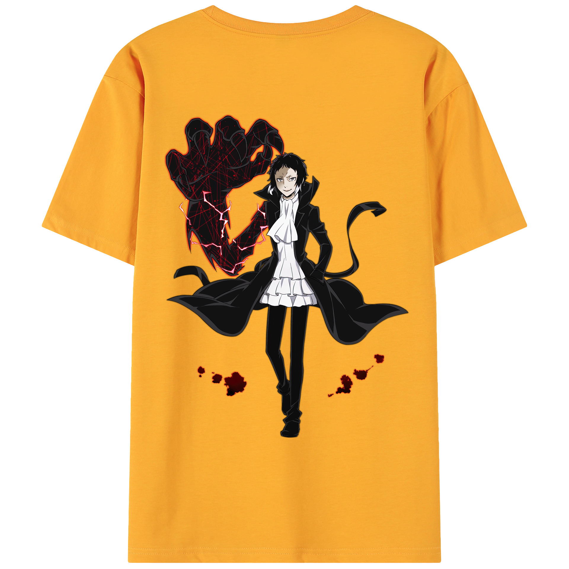 （画像用） 文豪ストレイドッグス Bungo Stray Dogs 綿100％ メンズ半袖Tシャツ（バックプリント） 通気性