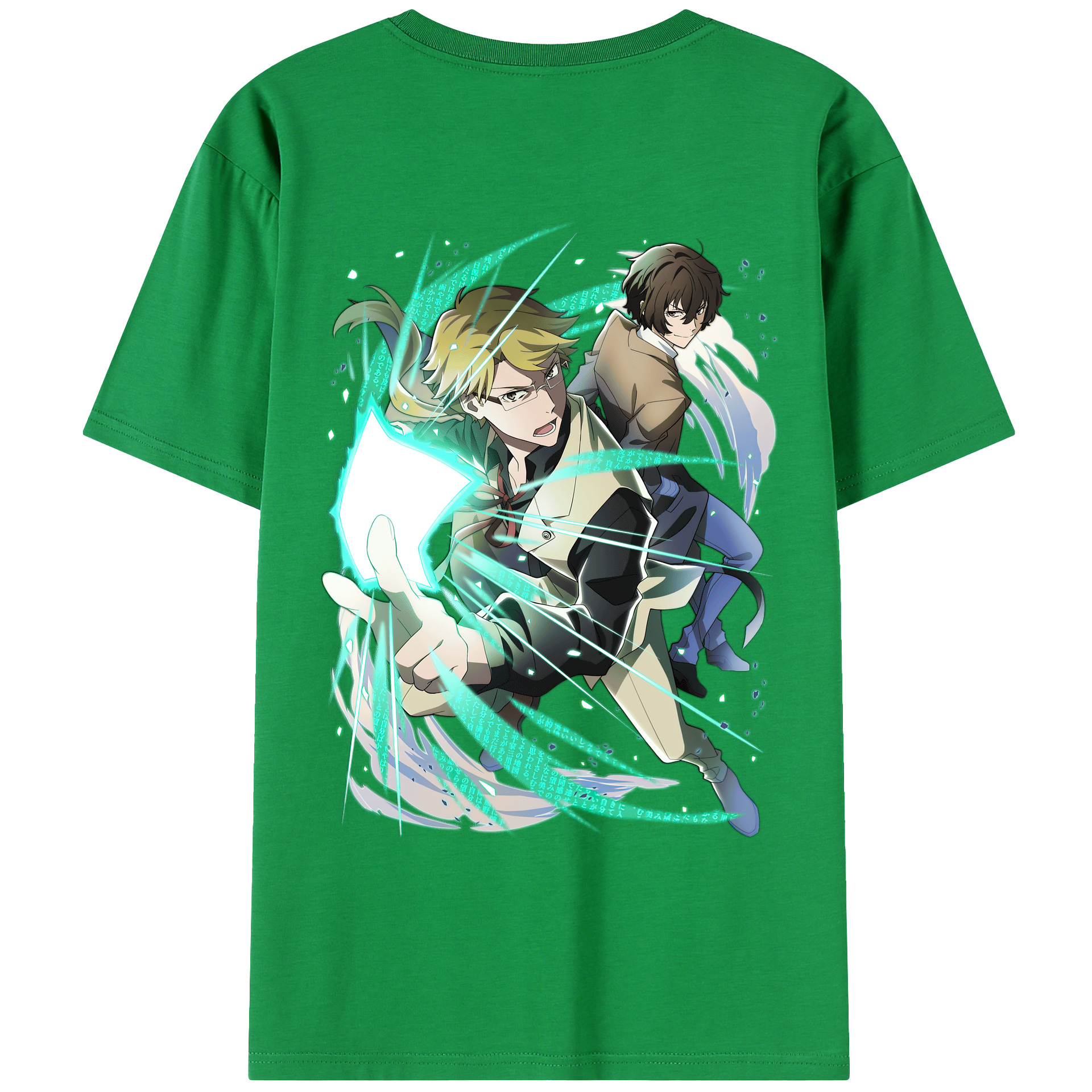 （画像用） 文豪ストレイドッグス Bungo Stray Dogs 綿100％ メンズ半袖Tシャツ（バックプリント） 通気性