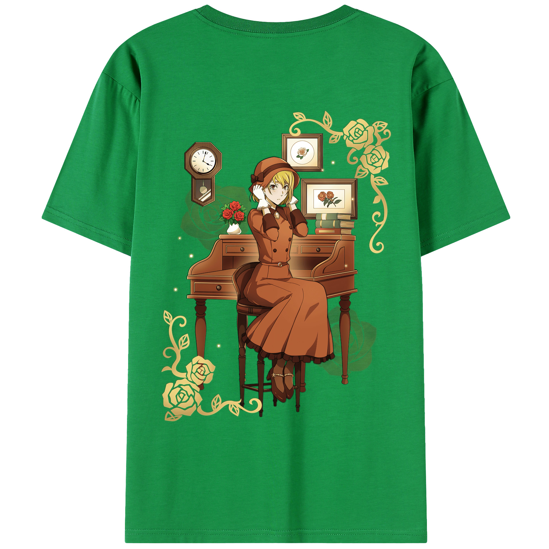 （画像用） 文豪ストレイドッグス Bungo Stray Dogs 綿100％ メンズ半袖Tシャツ（バックプリント） 通気性