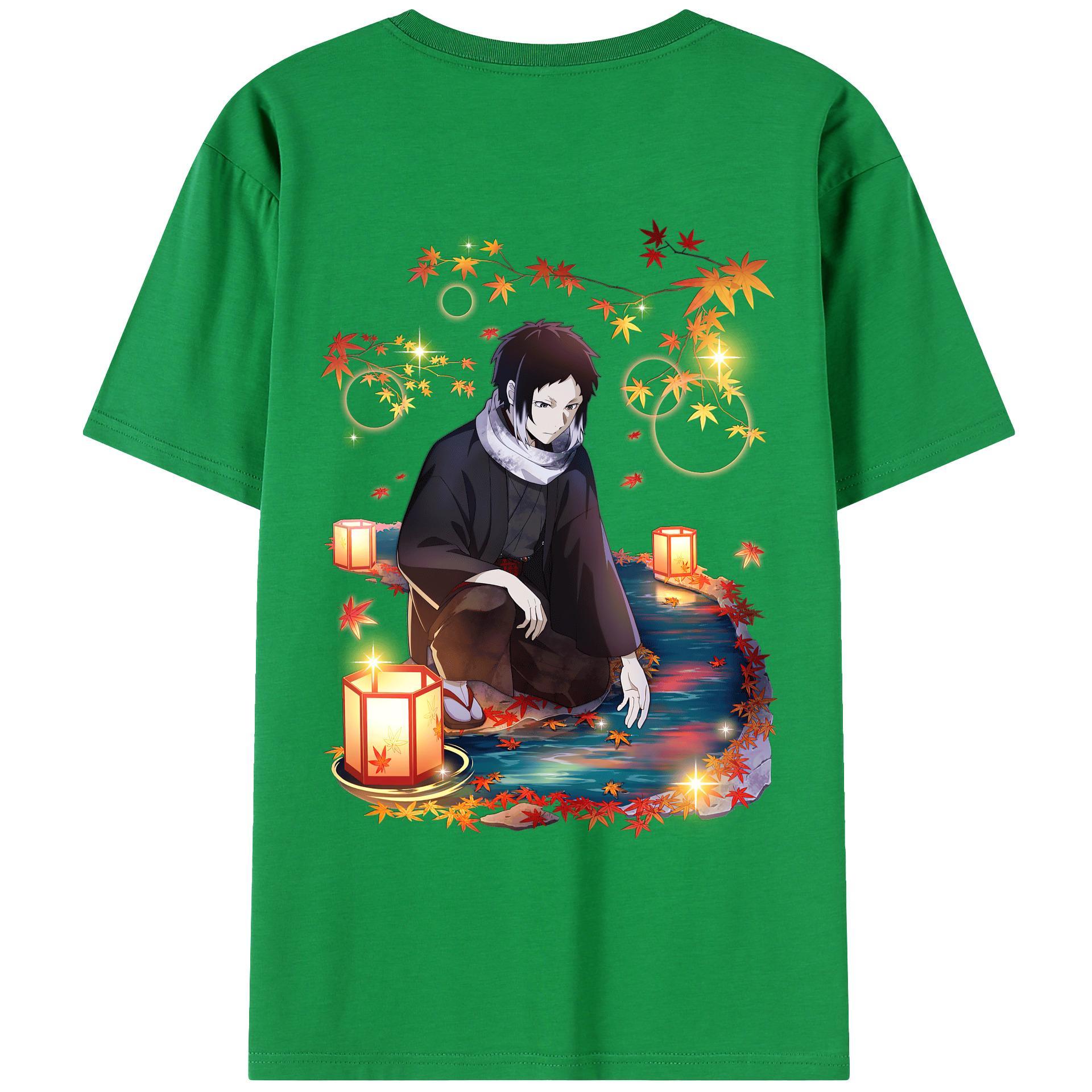 （画像用） 文豪ストレイドッグス Bungo Stray Dogs 綿100％ メンズ半袖Tシャツ（バックプリント） 通気性