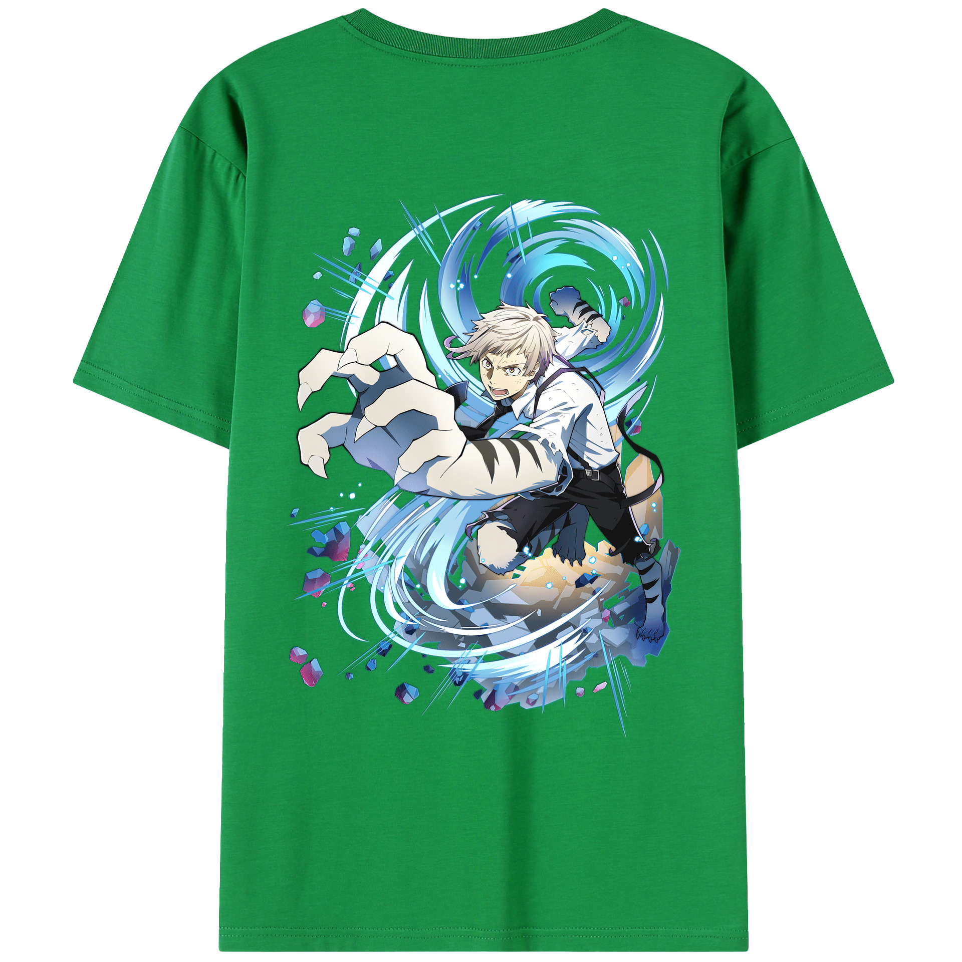 （画像用） 文豪ストレイドッグス Bungo Stray Dogs 綿100％ メンズ半袖Tシャツ（バックプリント） 通気性
