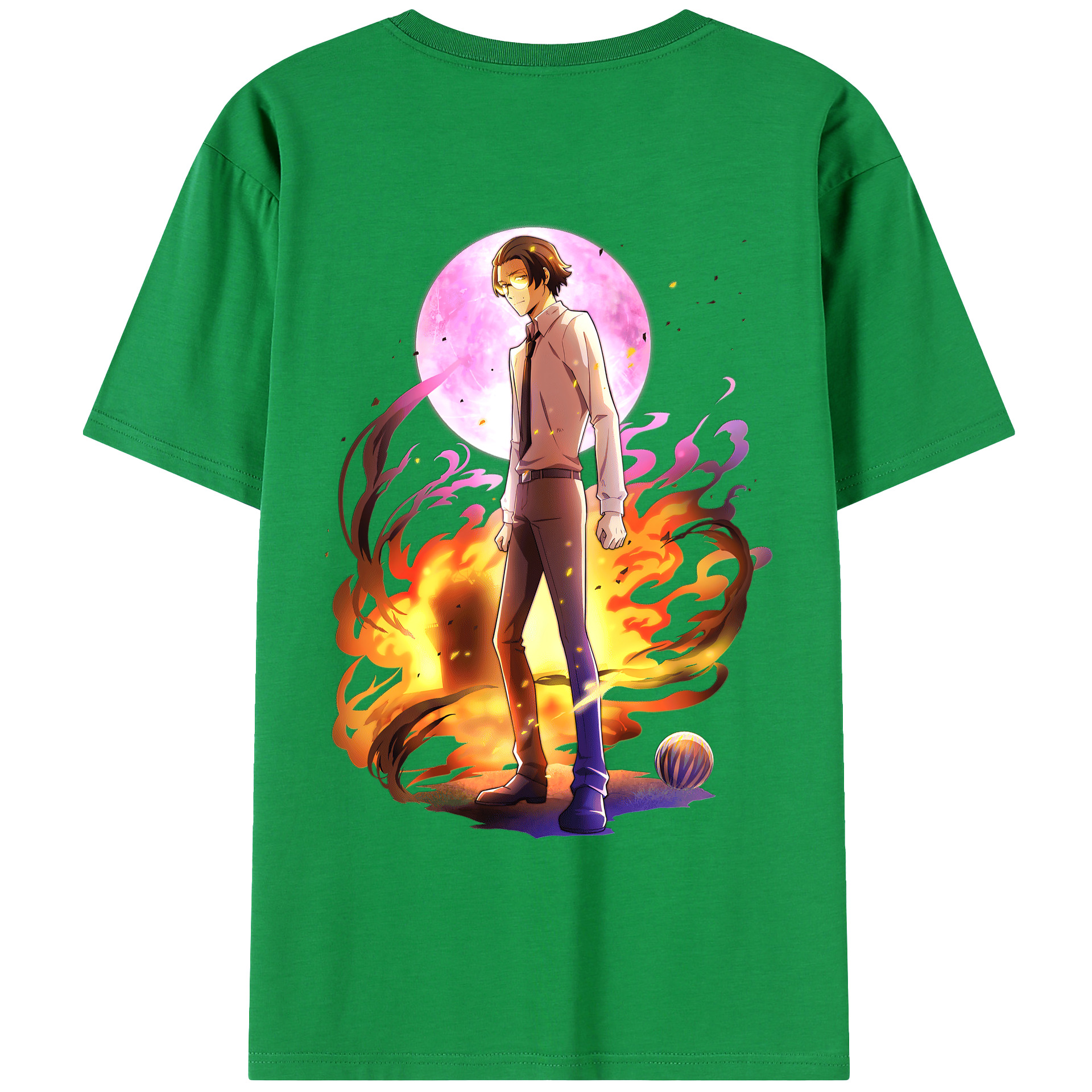 （画像用） 文豪ストレイドッグス Bungo Stray Dogs 綿100％ メンズ半袖Tシャツ（バックプリント） 通気性