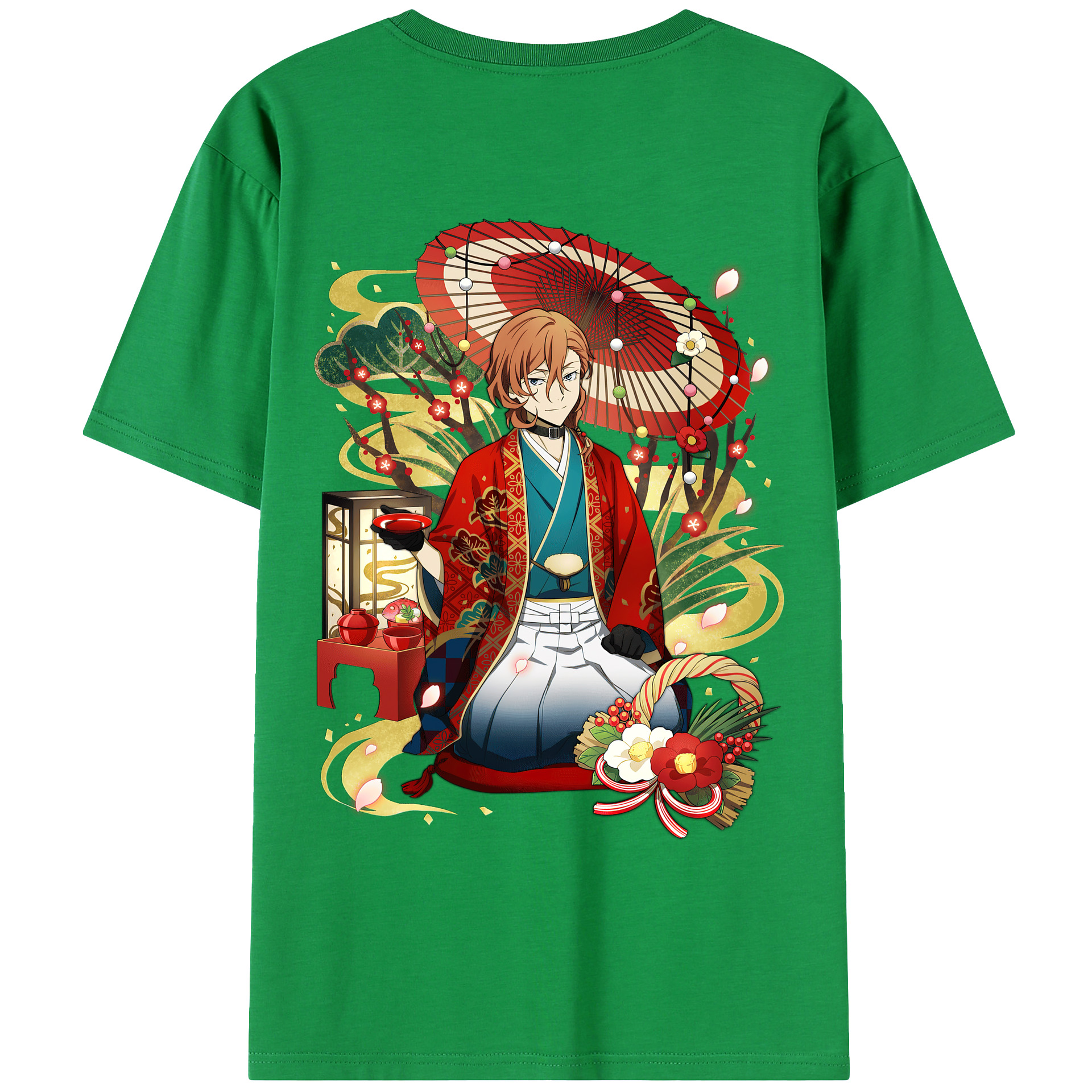 （画像用） 文豪ストレイドッグス Bungo Stray Dogs 綿100％ メンズ半袖Tシャツ（バックプリント） 通気性