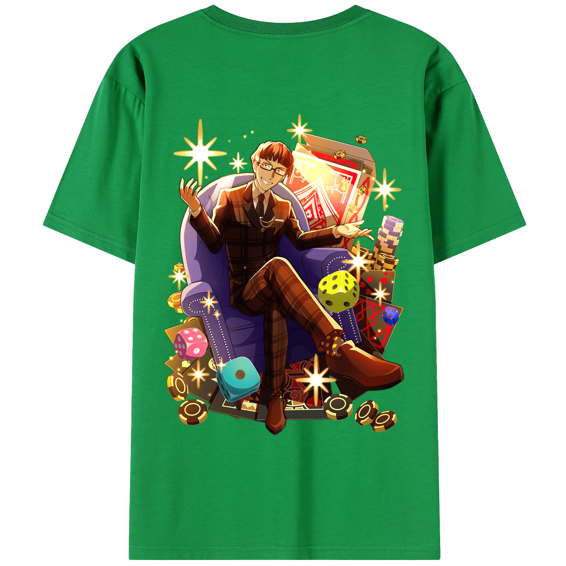 （画像用） 文豪ストレイドッグス Bungo Stray Dogs 綿100％ メンズ半袖Tシャツ（バックプリント） 通気性