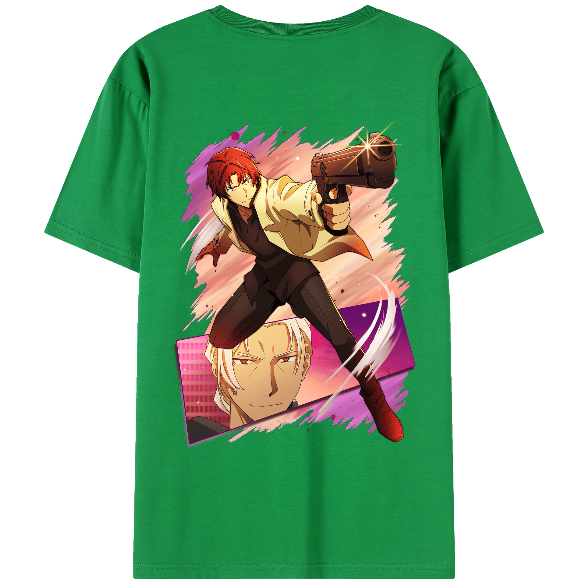 （画像用） 文豪ストレイドッグス Bungo Stray Dogs 綿100％ メンズ半袖Tシャツ（バックプリント） 通気性