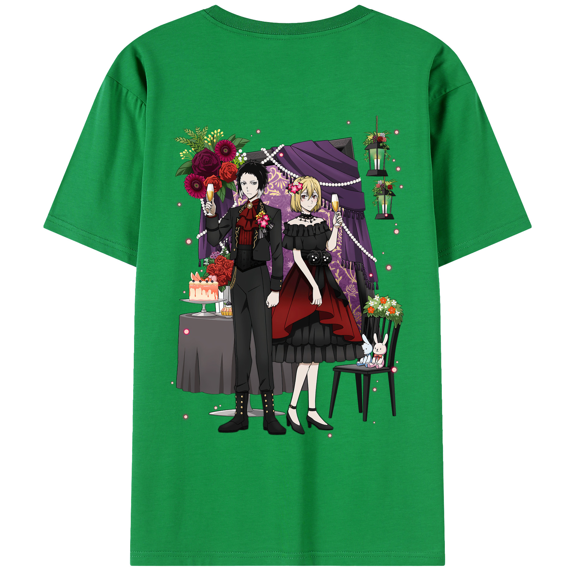 （画像用） 文豪ストレイドッグス Bungo Stray Dogs 綿100％ メンズ半袖Tシャツ（バックプリント） 通気性