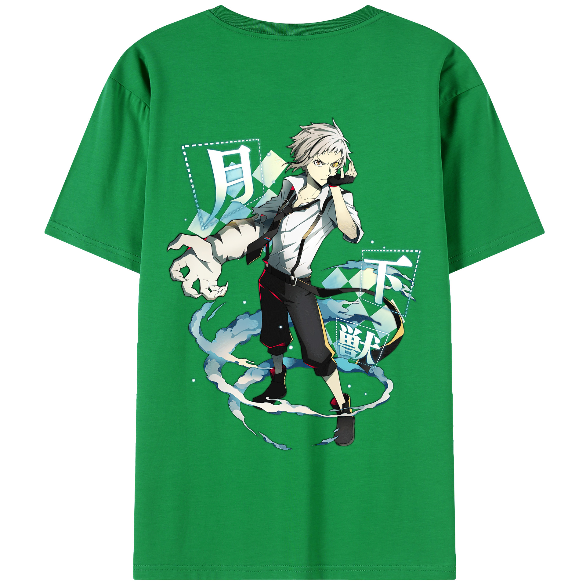 （画像用） 文豪ストレイドッグス Bungo Stray Dogs 綿100％ メンズ半袖Tシャツ（バックプリント） 通気性