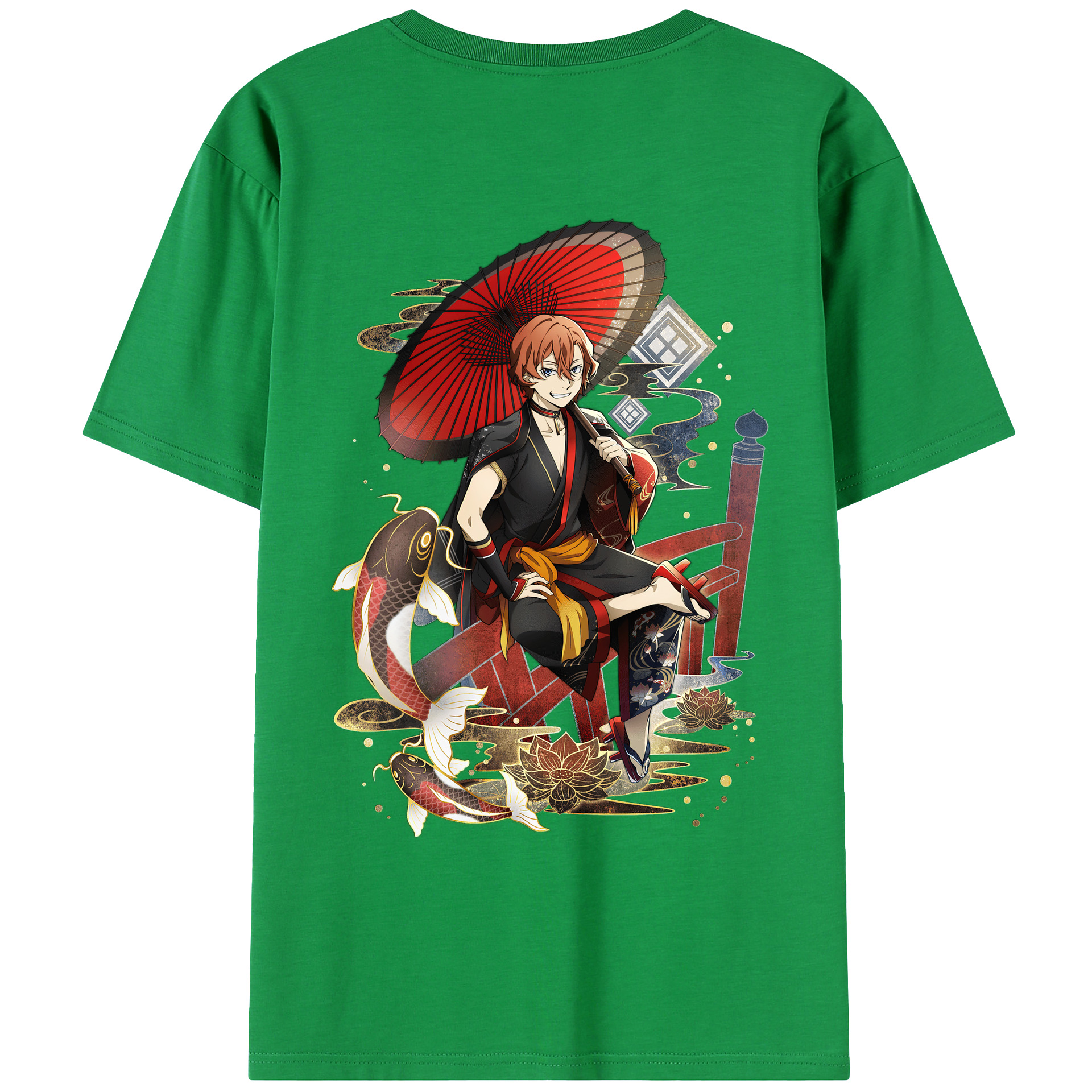 （画像用） 文豪ストレイドッグス Bungo Stray Dogs 綿100％ メンズ半袖Tシャツ（バックプリント） 通気性