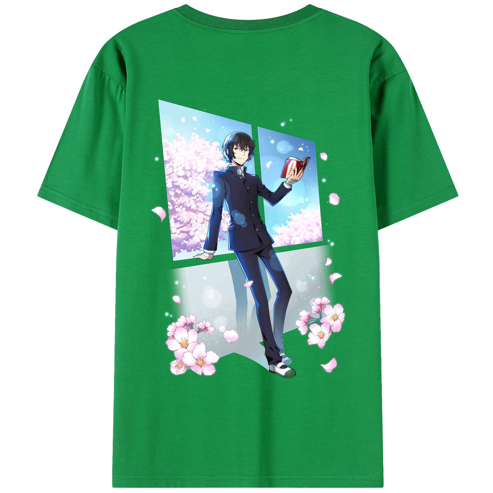 （画像用） 文豪ストレイドッグス Bungo Stray Dogs 綿100％ メンズ半袖Tシャツ（バックプリント） 通気性