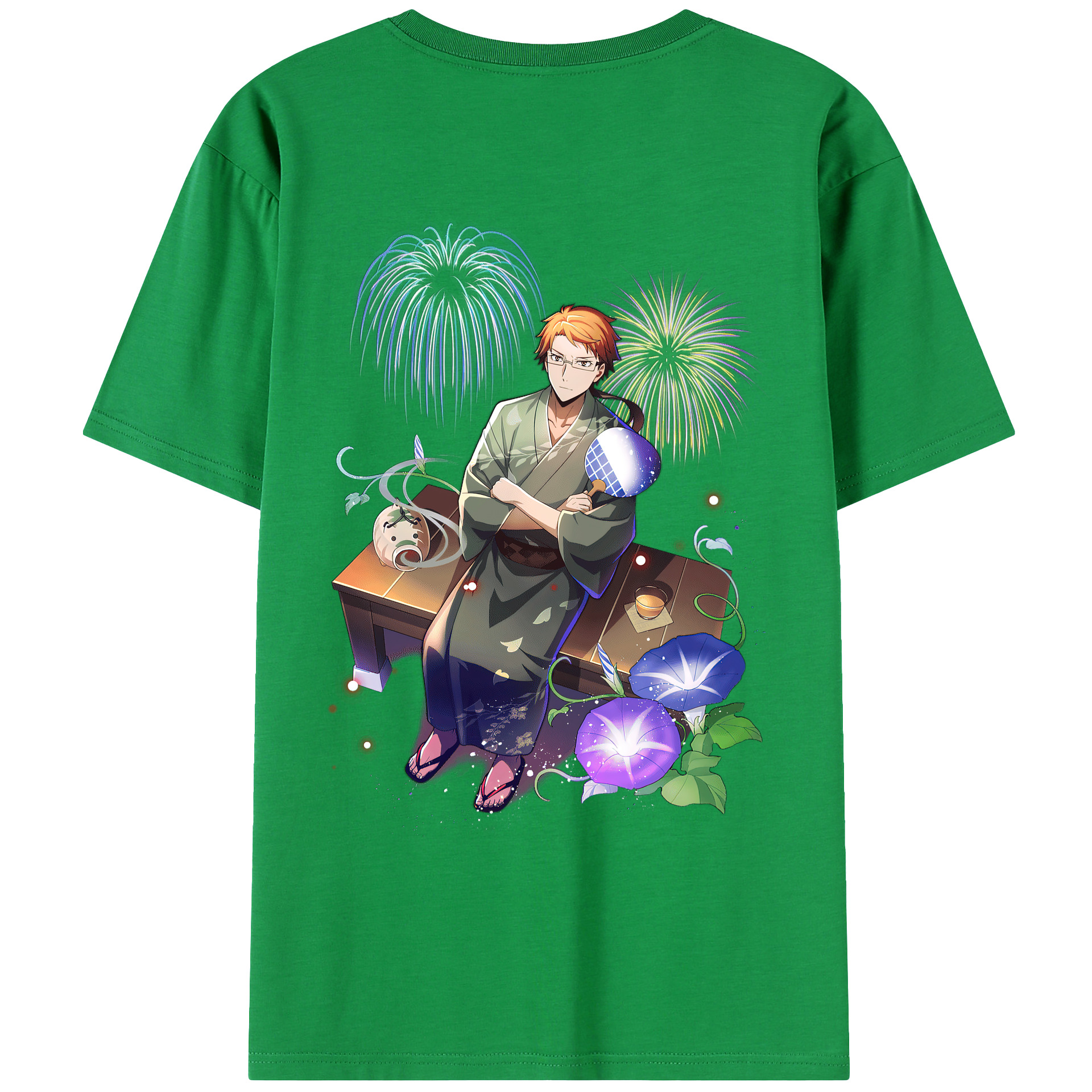 （画像用） 文豪ストレイドッグス Bungo Stray Dogs 綿100％ メンズ半袖Tシャツ（バックプリント） 通気性