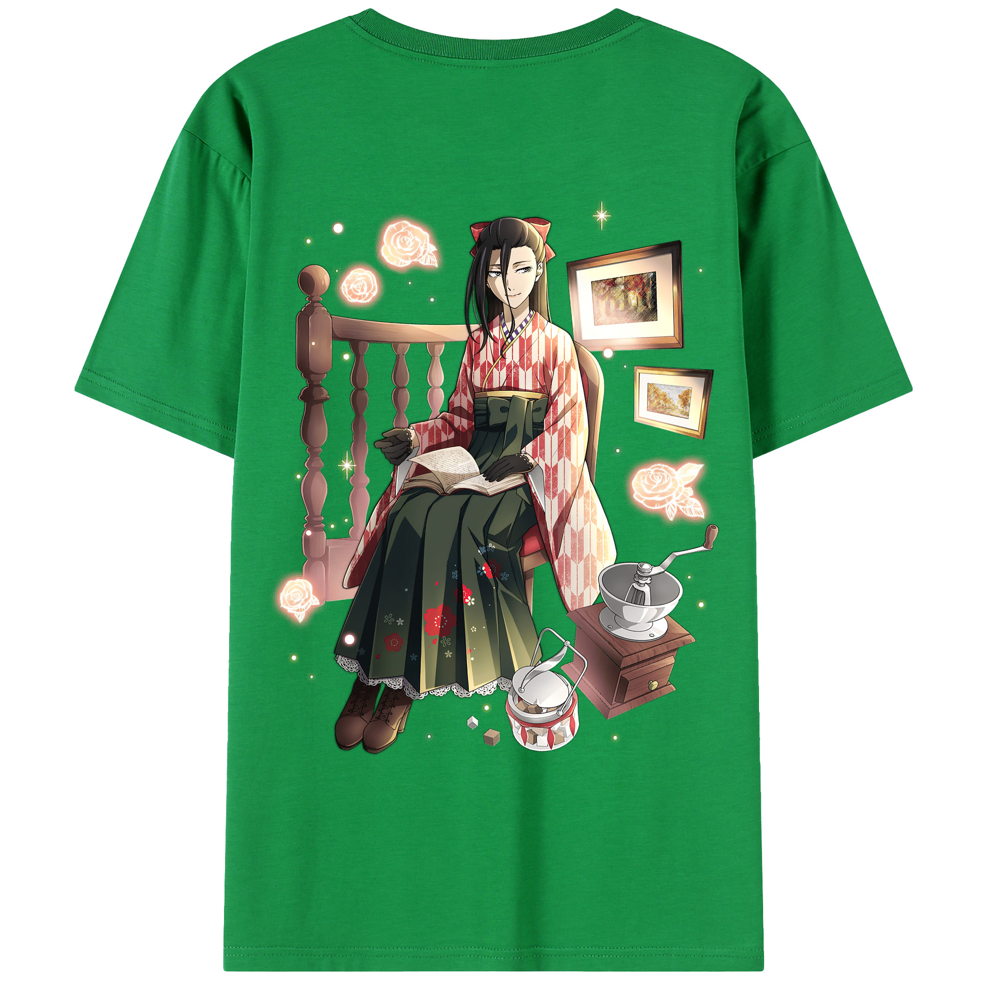 （画像用） 文豪ストレイドッグス Bungo Stray Dogs 綿100％ メンズ半袖Tシャツ（バックプリント） 通気性