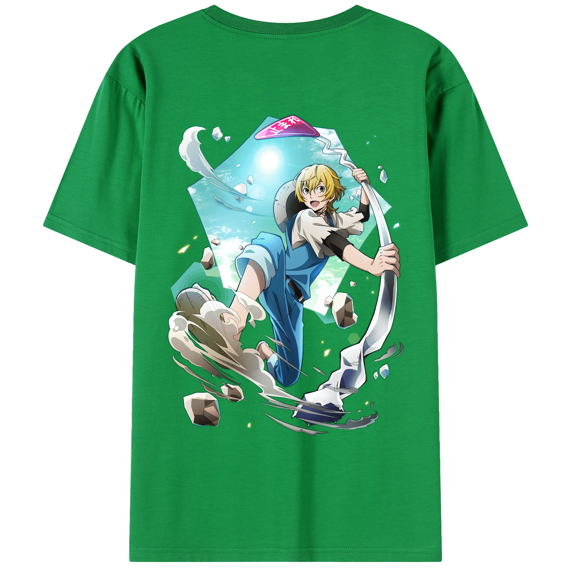 （画像用） 文豪ストレイドッグス Bungo Stray Dogs 綿100％ メンズ半袖Tシャツ（バックプリント） 通気性