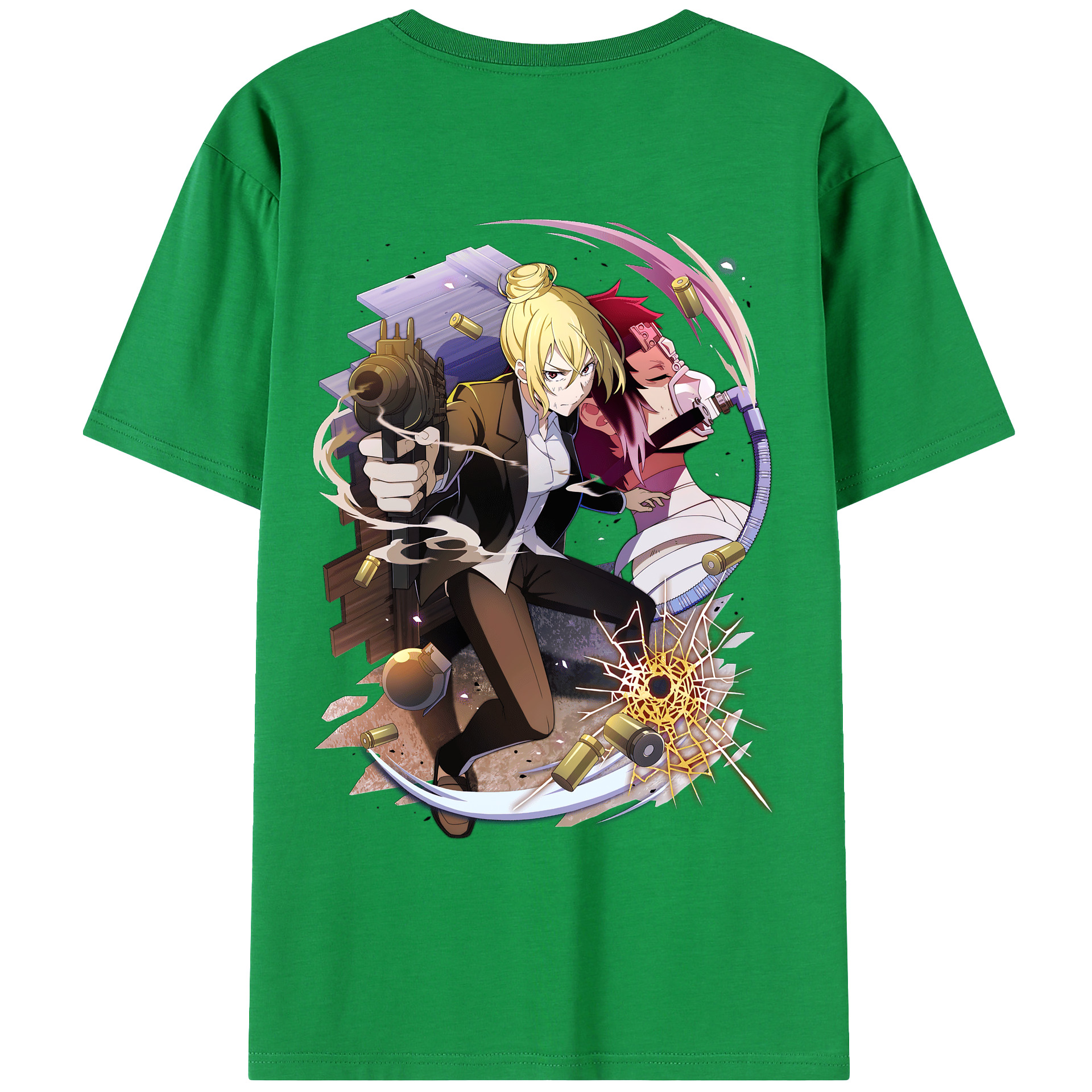 （画像用） 文豪ストレイドッグス Bungo Stray Dogs 綿100％ メンズ半袖Tシャツ（バックプリント） 通気性